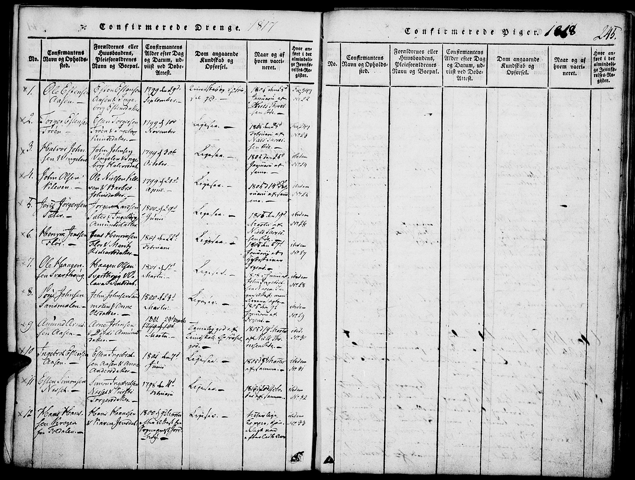 Tolga prestekontor, SAH/PREST-062/K/L0004: Parish register (official) no. 4, 1815-1836, p. 245