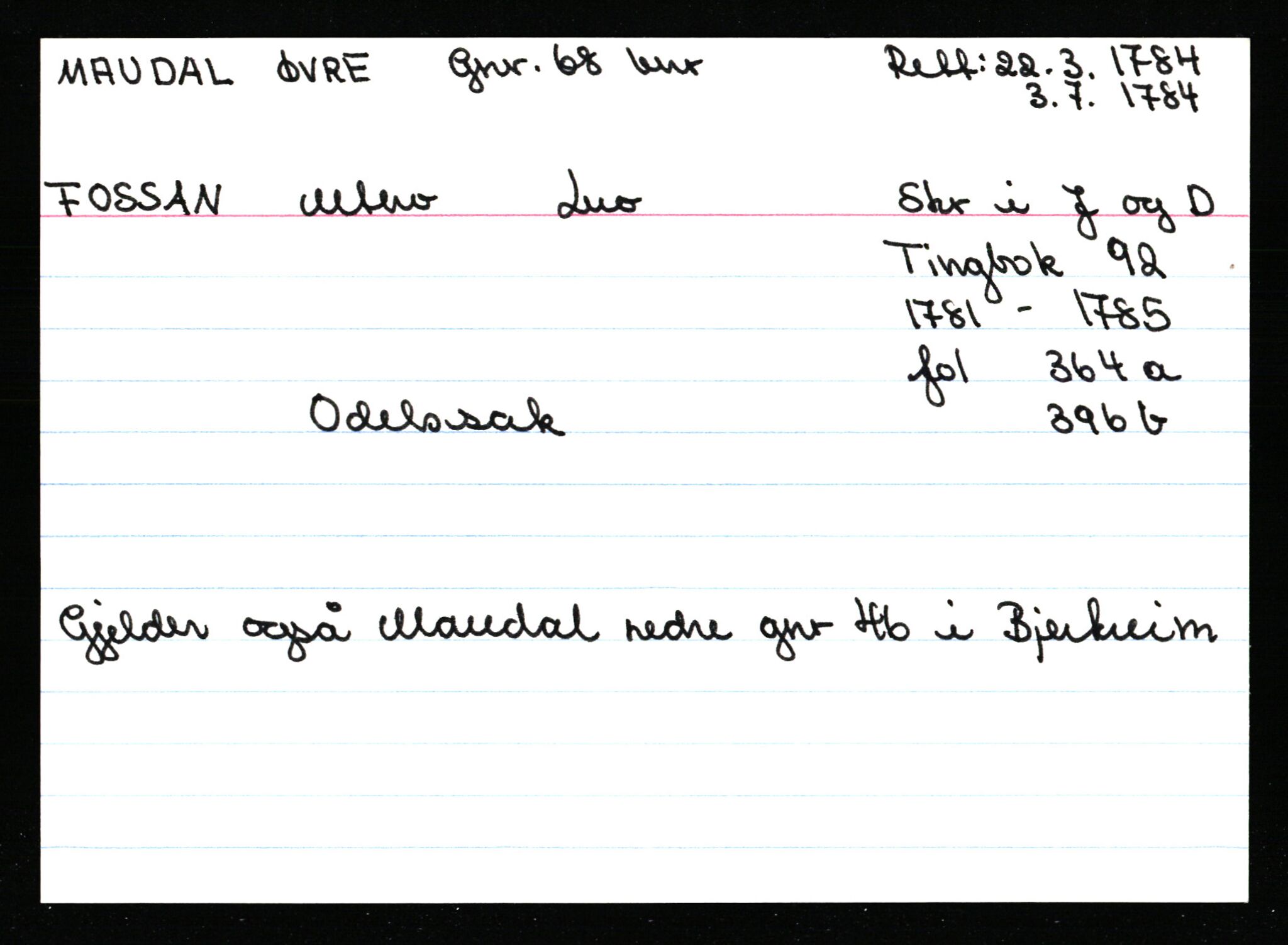 Statsarkivet i Stavanger, AV/SAST-A-101971/03/Y/Ym/L0037: Åstedskort sortert etter gårdsnavn: Lædre - Mauland, 1600-1950, p. 676