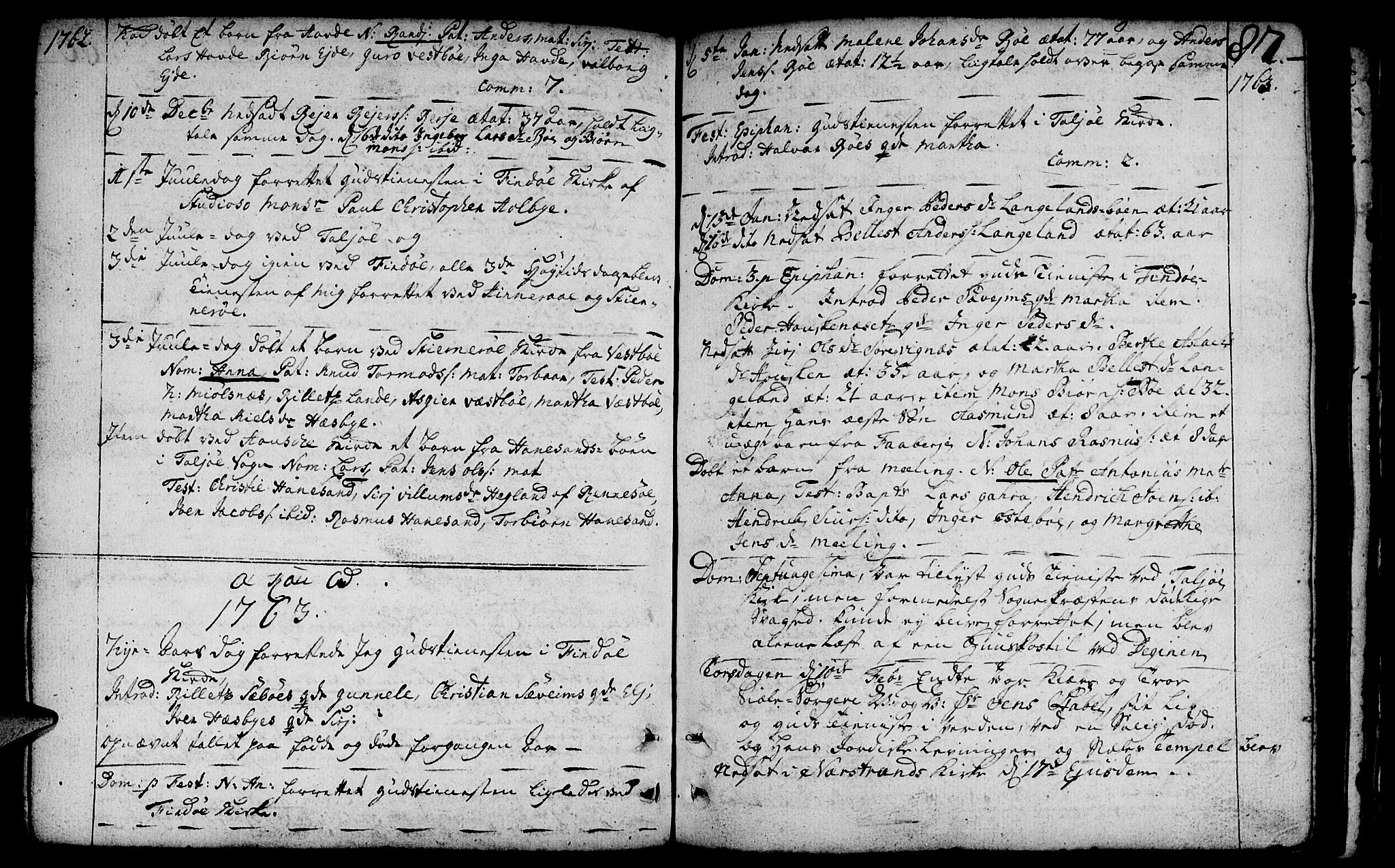 Finnøy sokneprestkontor, SAST/A-101825/H/Ha/Haa/L0004: Parish register (official) no. A 4, 1746-1772, p. 87