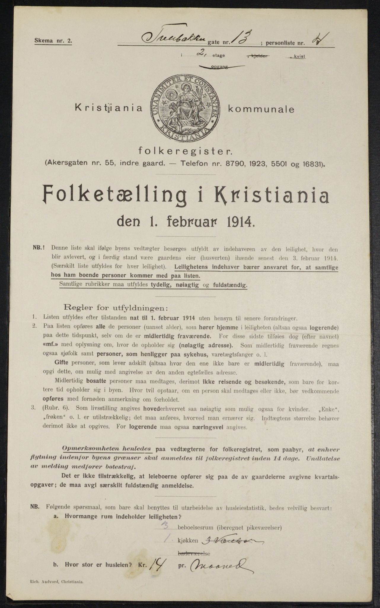 OBA, Municipal Census 1914 for Kristiania, 1914, p. 118292