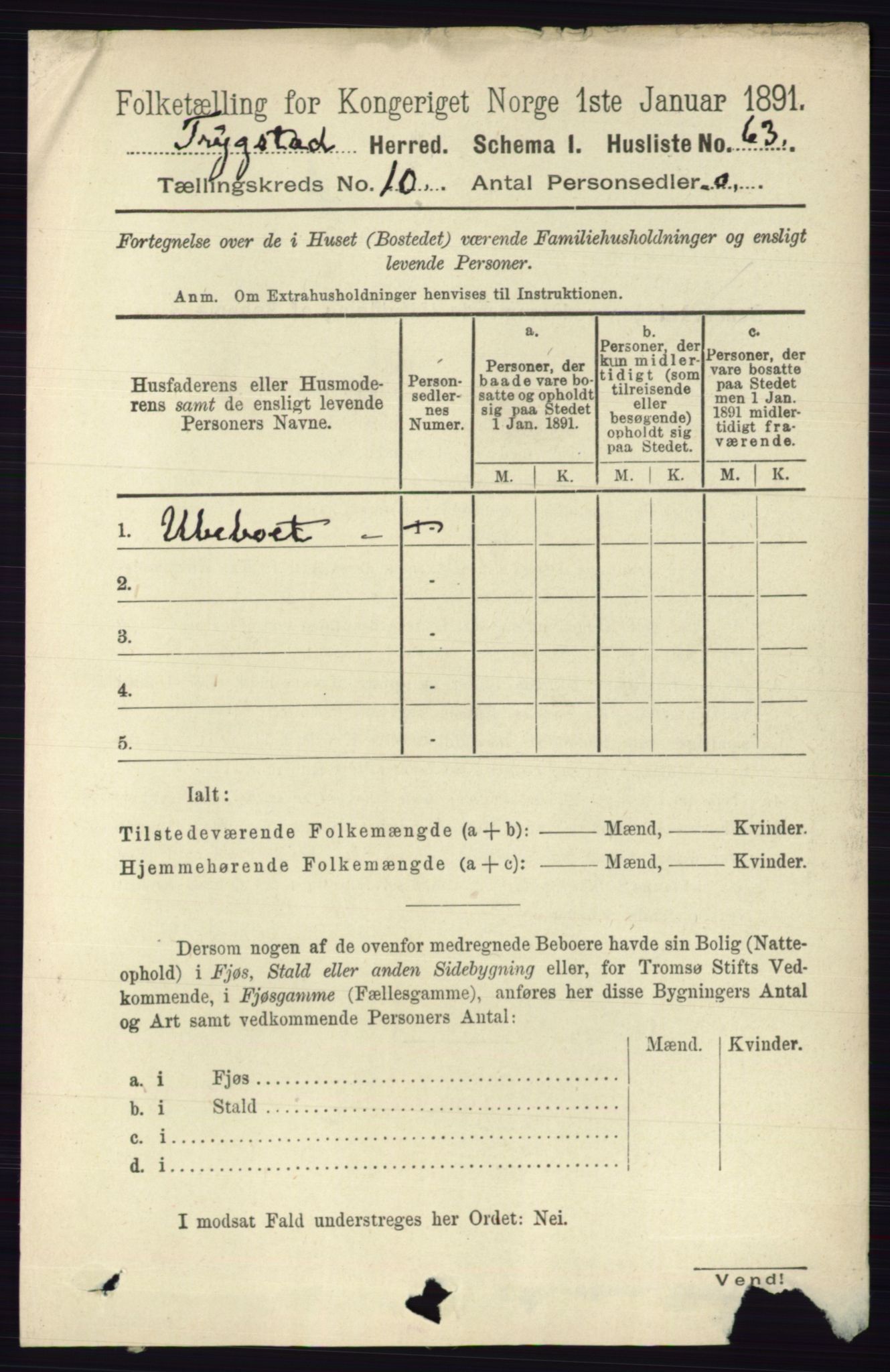 RA, 1891 Census for 0122 Trøgstad, 1891, p. 4295