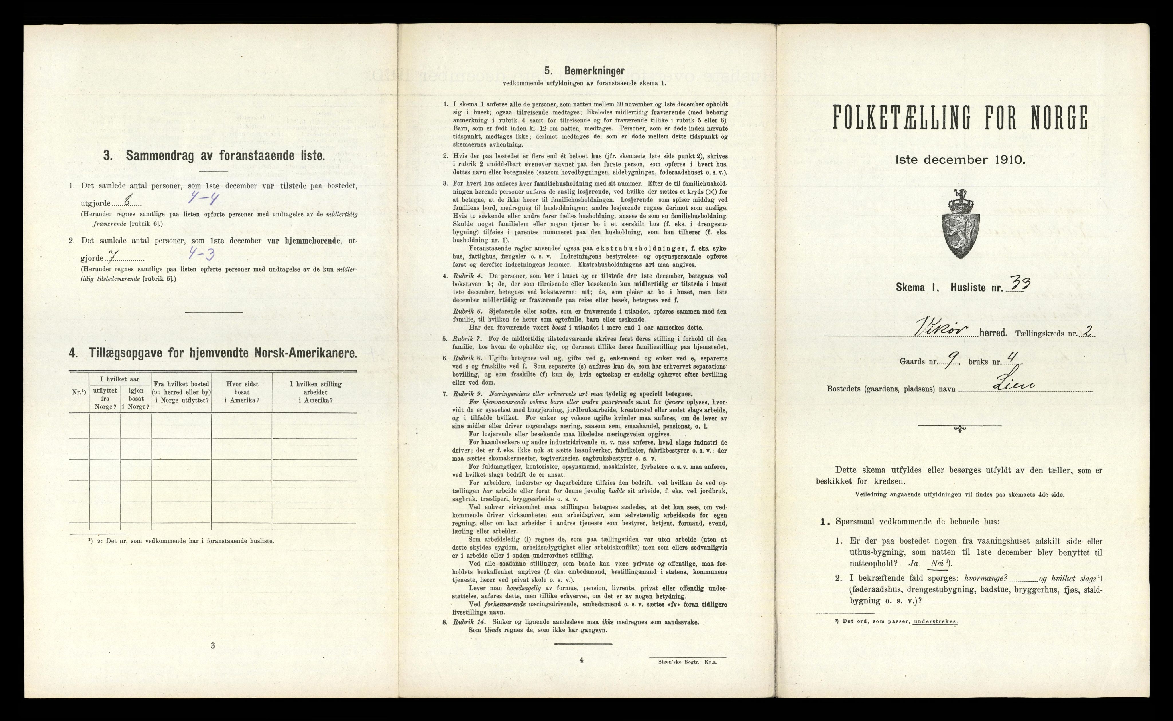 RA, 1910 census for Kvam, 1910, p. 201