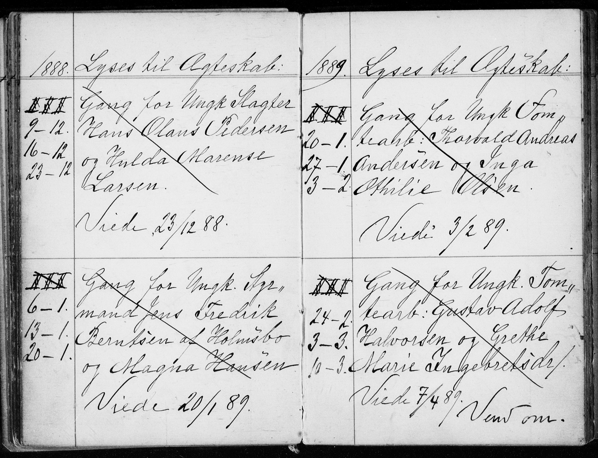 Strømsø kirkebøker, AV/SAKO-A-246/H/Ha/L0007: Banns register no. 7, 1884-1896