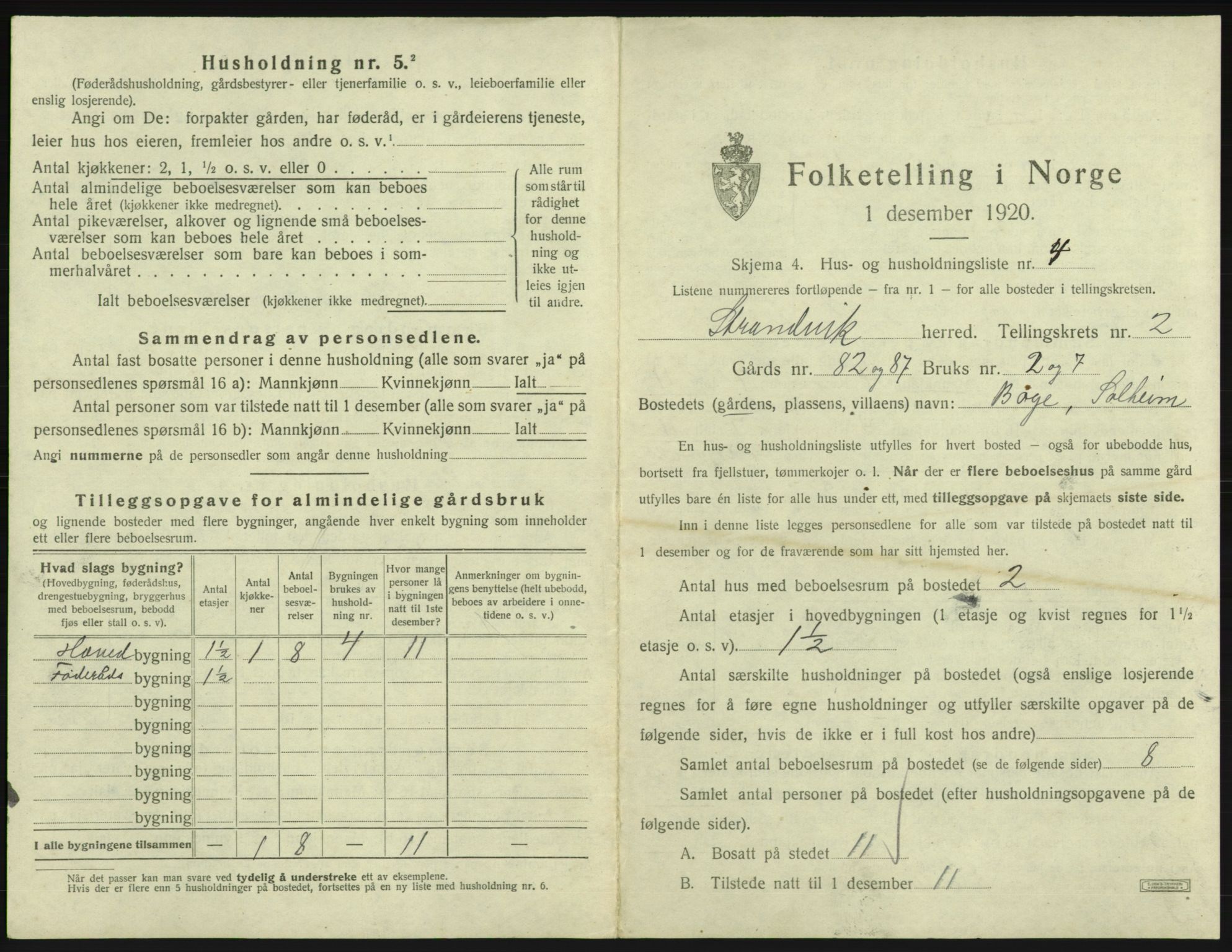 SAB, 1920 census for Strandvik, 1920, p. 117