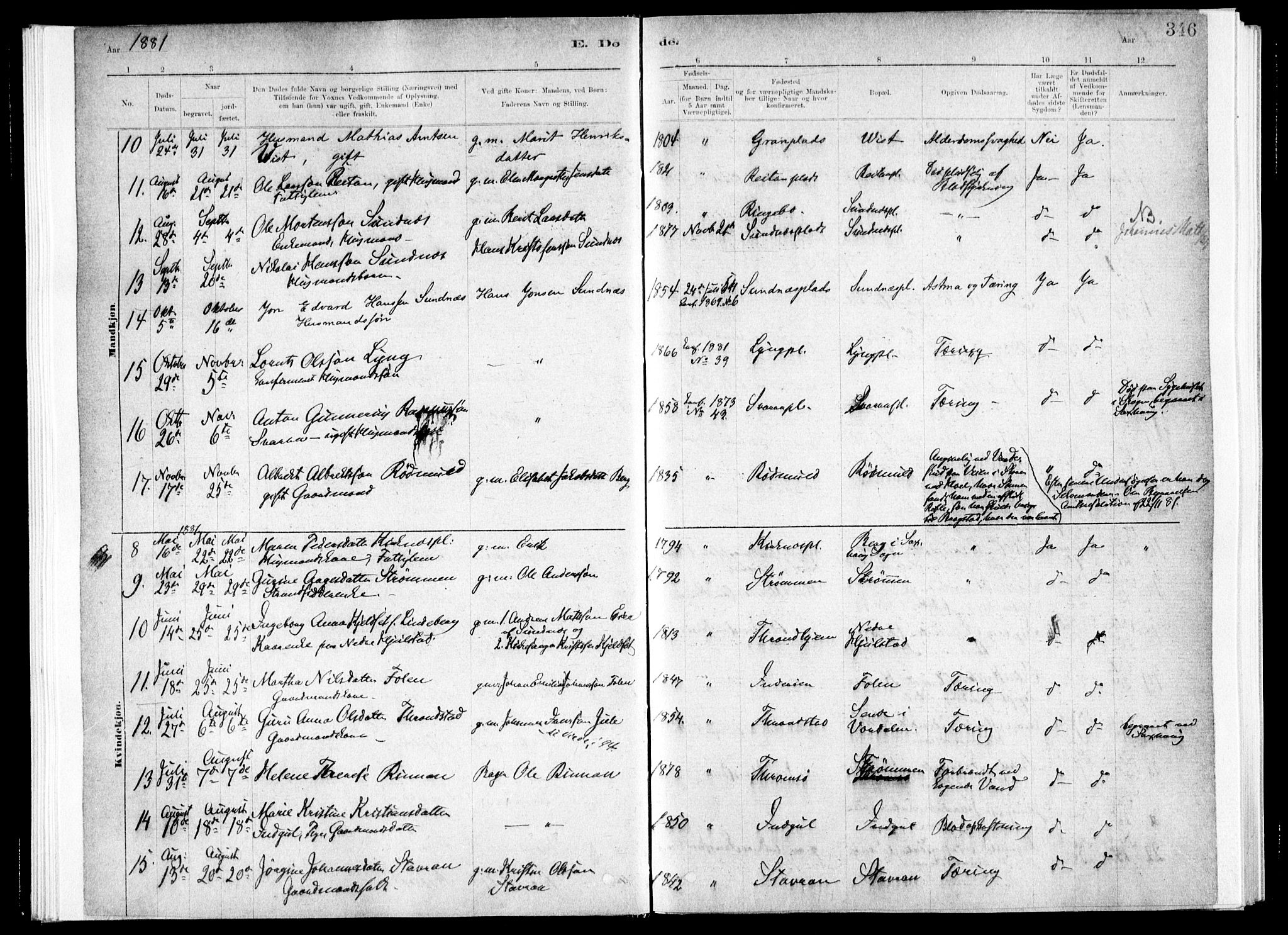 Ministerialprotokoller, klokkerbøker og fødselsregistre - Nord-Trøndelag, SAT/A-1458/730/L0285: Parish register (official) no. 730A10, 1879-1914, p. 346