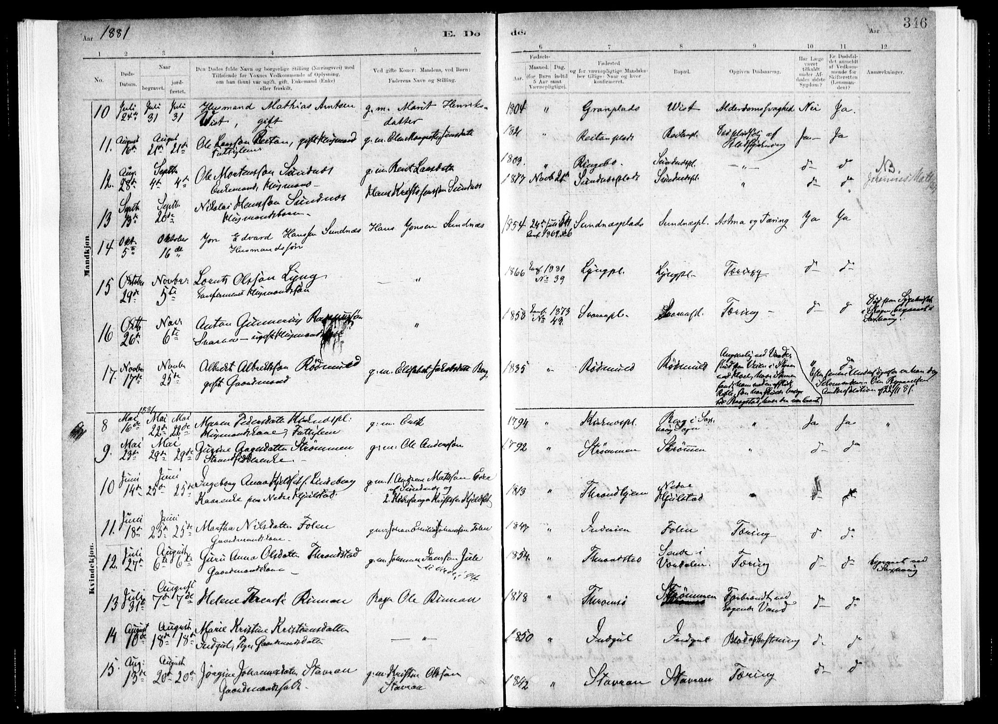 Ministerialprotokoller, klokkerbøker og fødselsregistre - Nord-Trøndelag, AV/SAT-A-1458/730/L0285: Parish register (official) no. 730A10, 1879-1914, p. 346