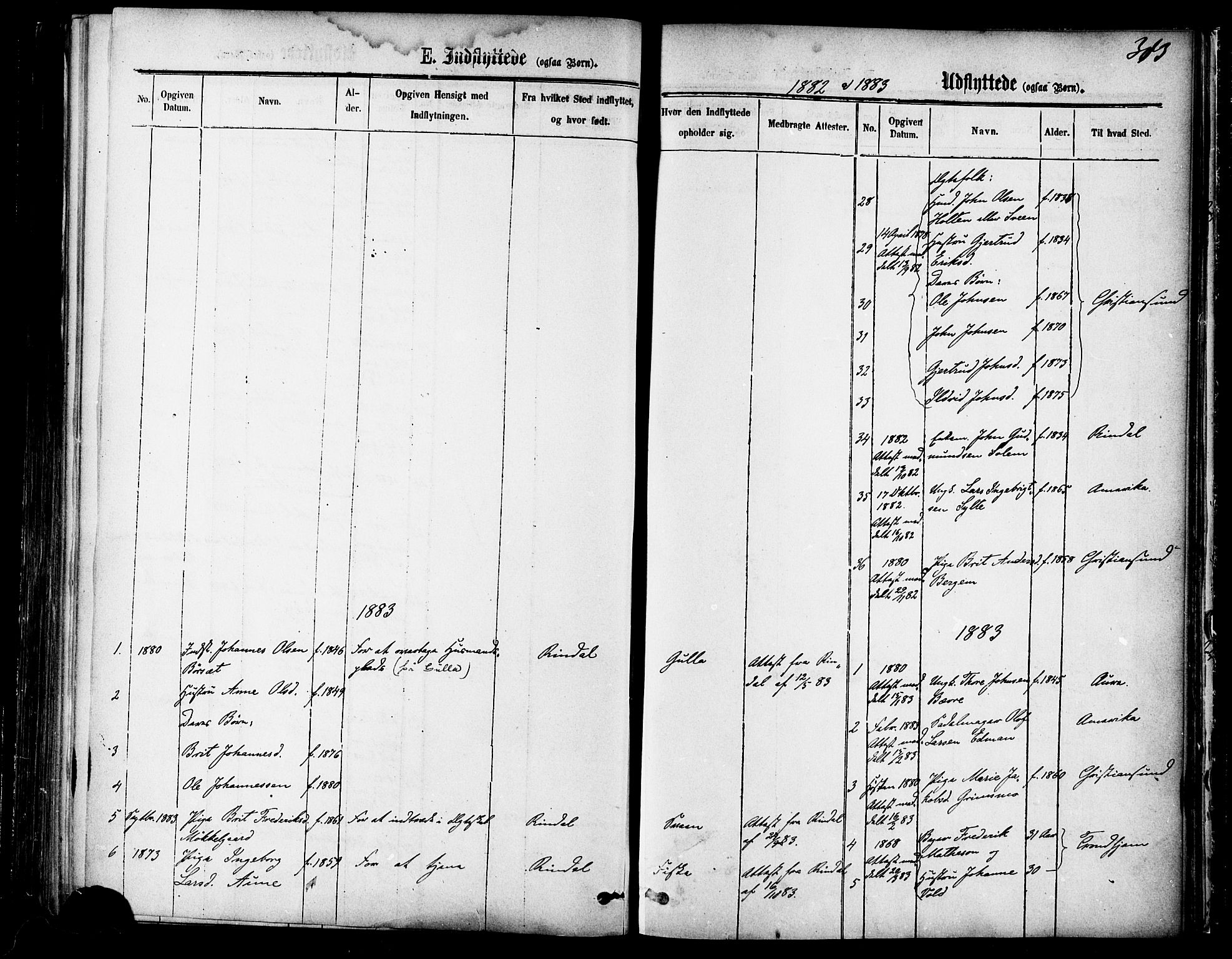 Ministerialprotokoller, klokkerbøker og fødselsregistre - Møre og Romsdal, AV/SAT-A-1454/595/L1046: Parish register (official) no. 595A08, 1874-1884, p. 313