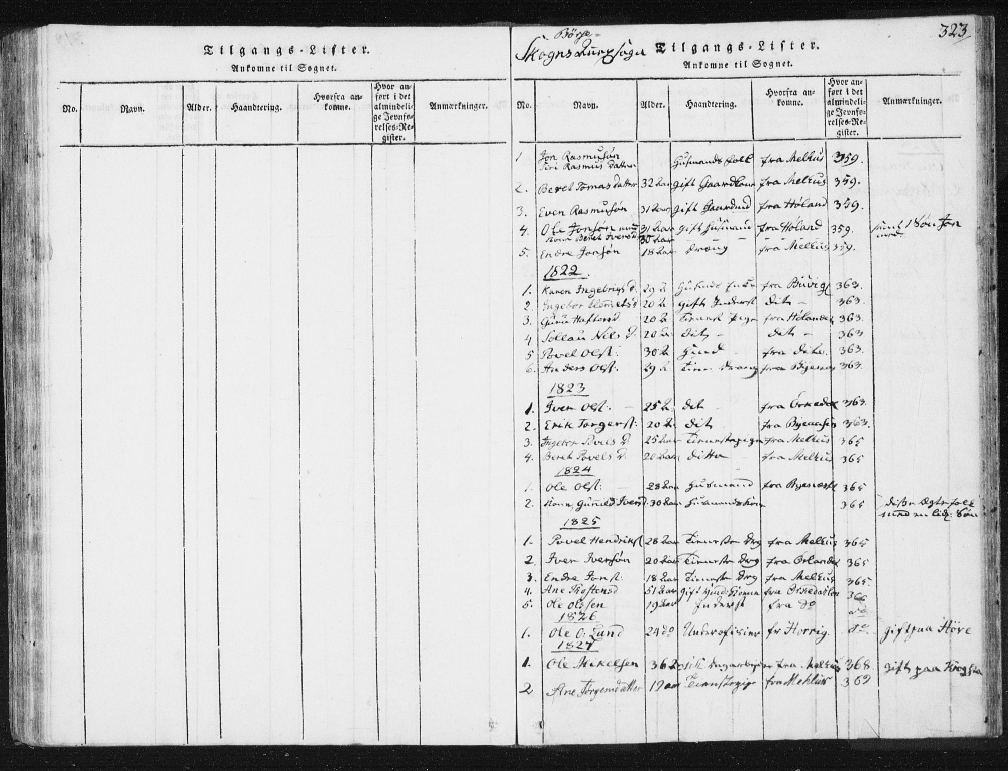 Ministerialprotokoller, klokkerbøker og fødselsregistre - Sør-Trøndelag, SAT/A-1456/665/L0770: Parish register (official) no. 665A05, 1817-1829, p. 323