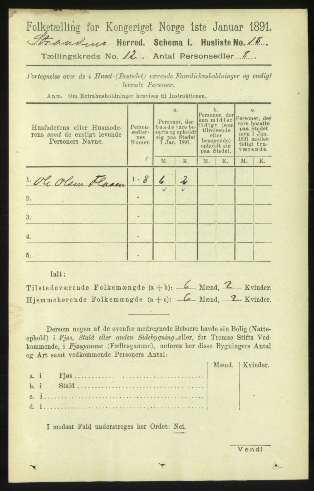 RA, 1891 census for 1525 Stranda, 1891, p. 2583