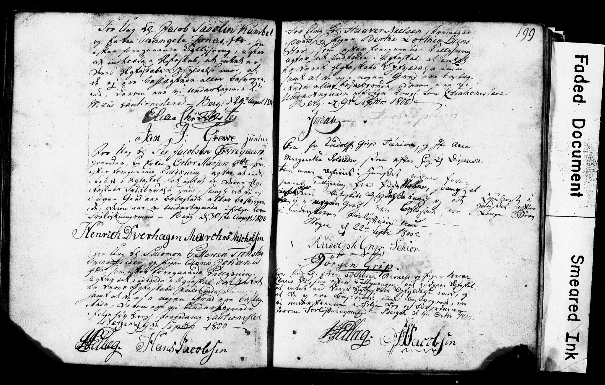 Korskirken sokneprestembete, AV/SAB-A-76101: Best man's statements no. II.5.1, 1776-1816, p. 199