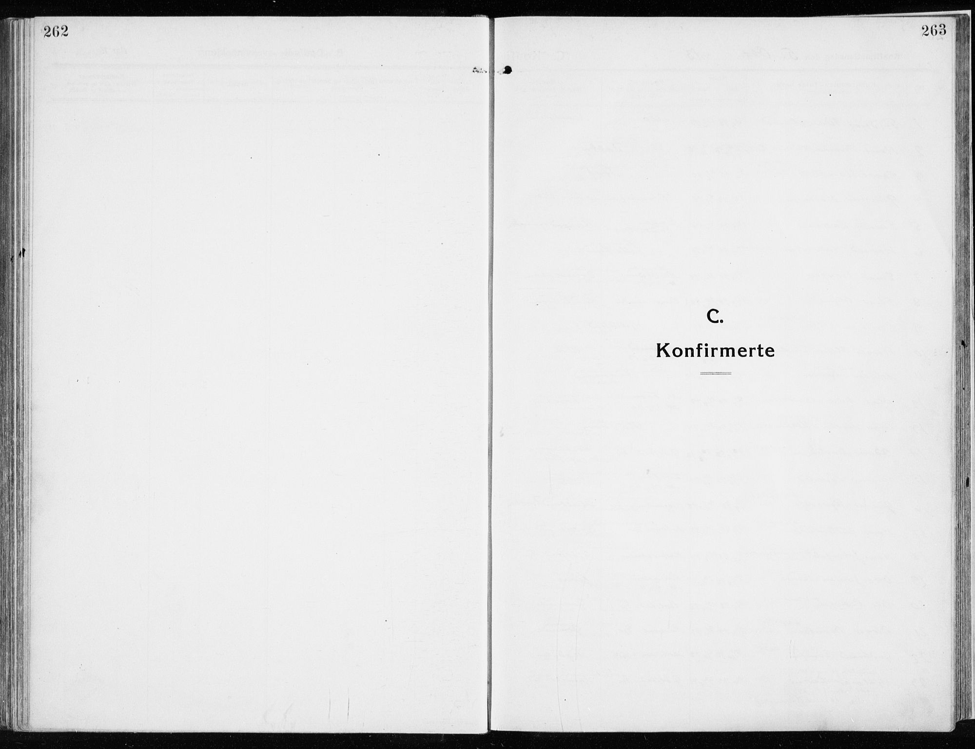 Ringsaker prestekontor, SAH/PREST-014/K/Ka/L0020: Parish register (official) no. 20, 1913-1922, p. 262-263