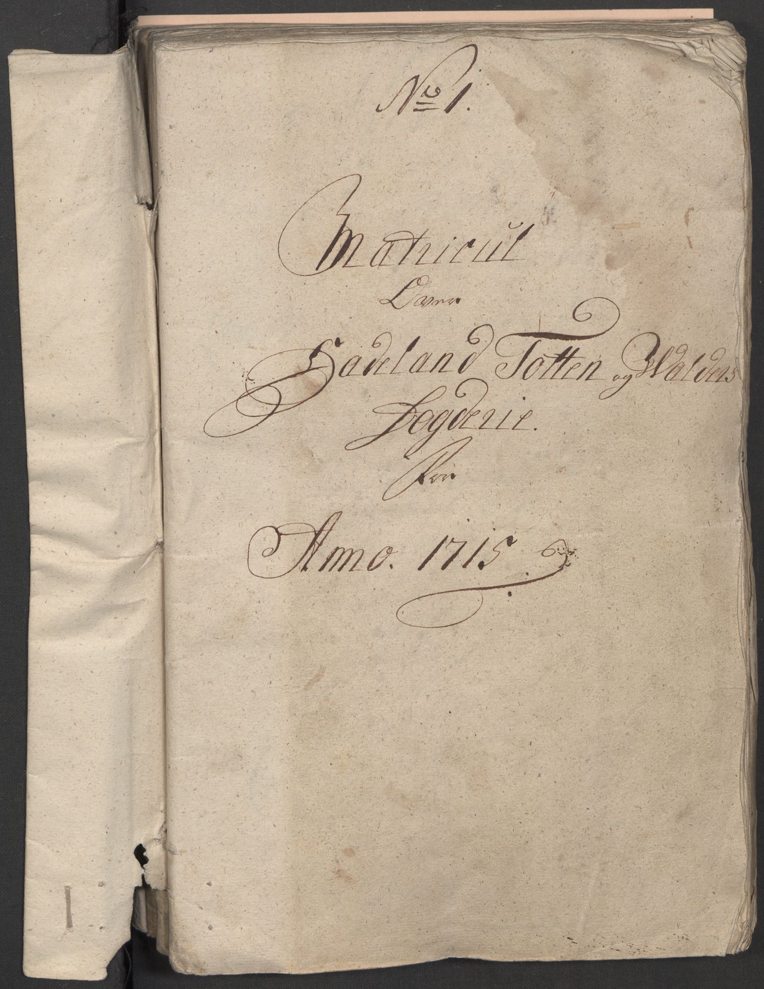 Rentekammeret inntil 1814, Reviderte regnskaper, Fogderegnskap, RA/EA-4092/R18/L1314: Fogderegnskap Hadeland, Toten og Valdres, 1715, p. 14
