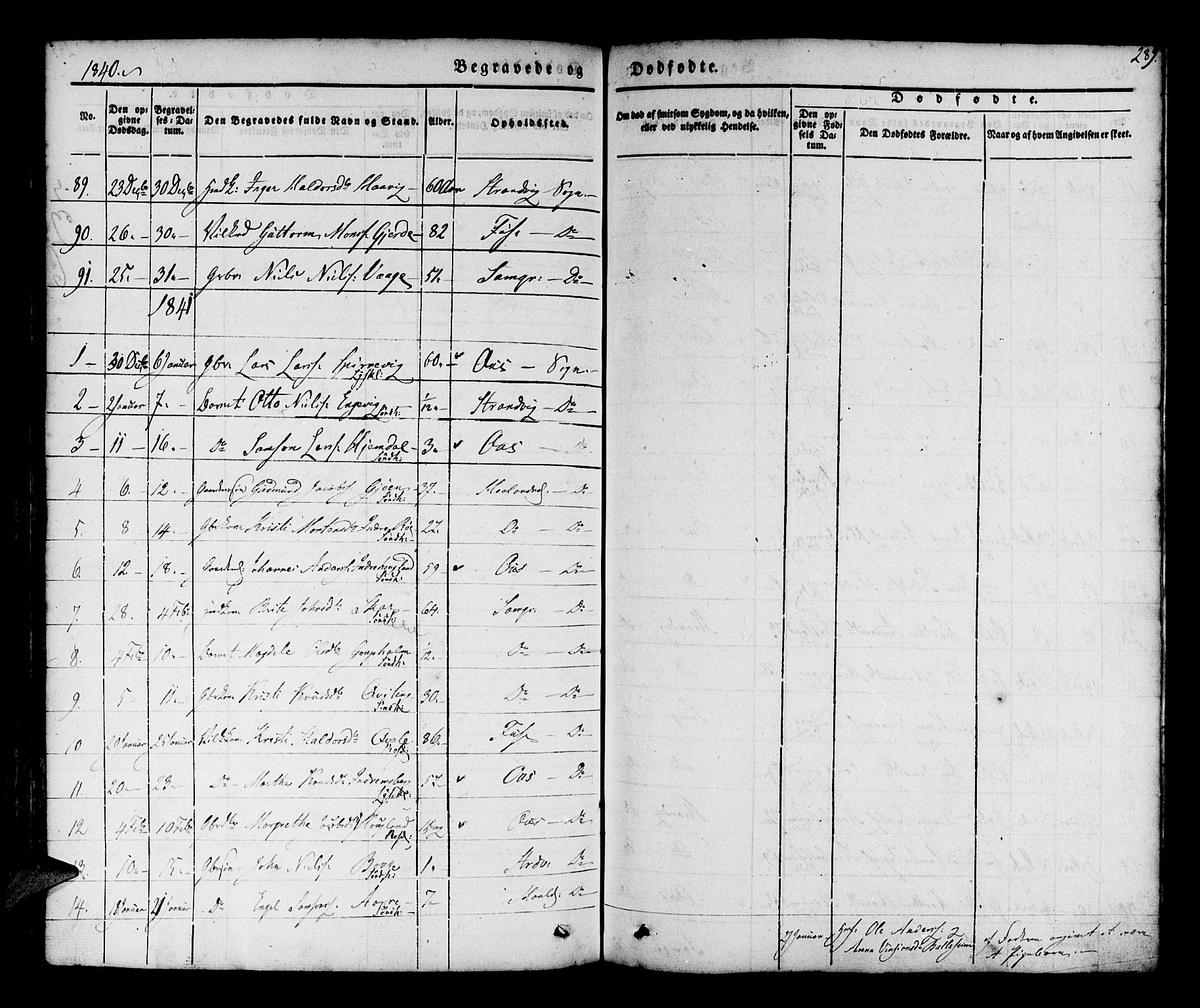 Os sokneprestembete, SAB/A-99929: Parish register (official) no. A 15, 1839-1851, p. 289