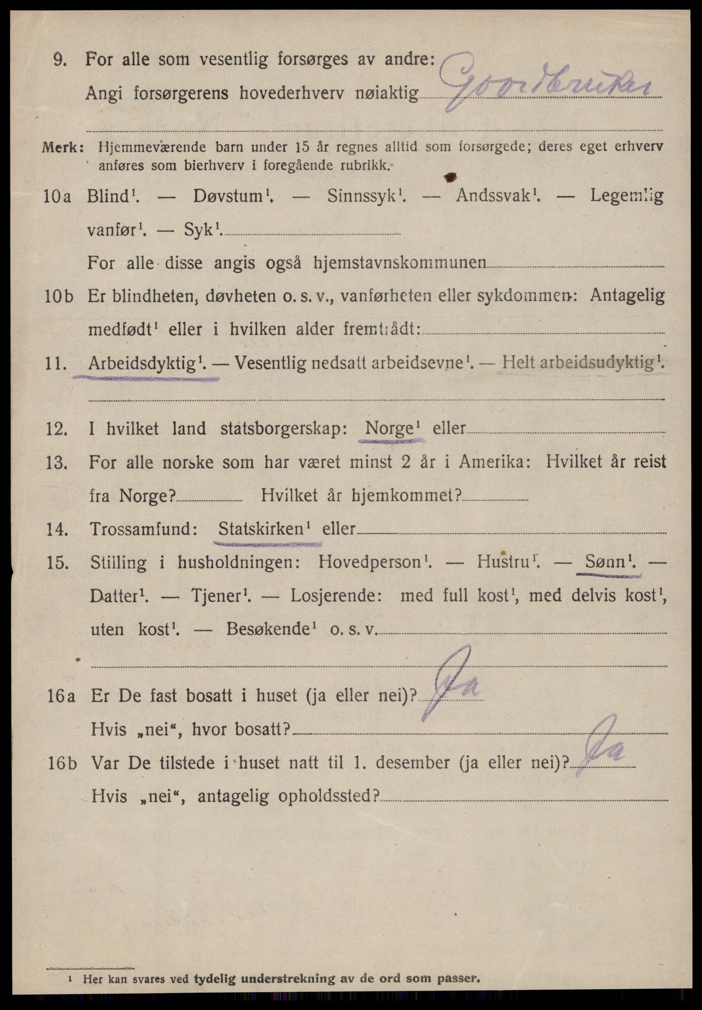 SAT, 1920 census for Vanylven, 1920, p. 4080