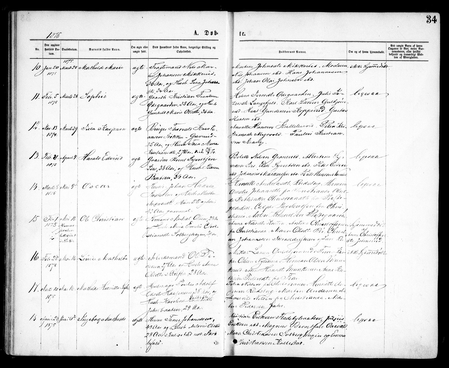 Nesodden prestekontor Kirkebøker, AV/SAO-A-10013/F/Fa/L0008: Parish register (official) no. I 8, 1869-1879, p. 34