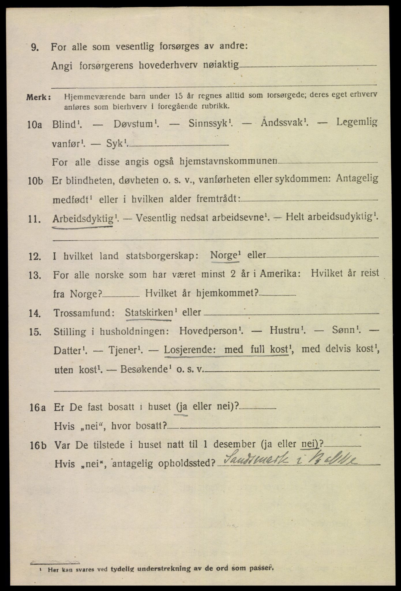 SAK, 1920 census for Bakke, 1920, p. 2571