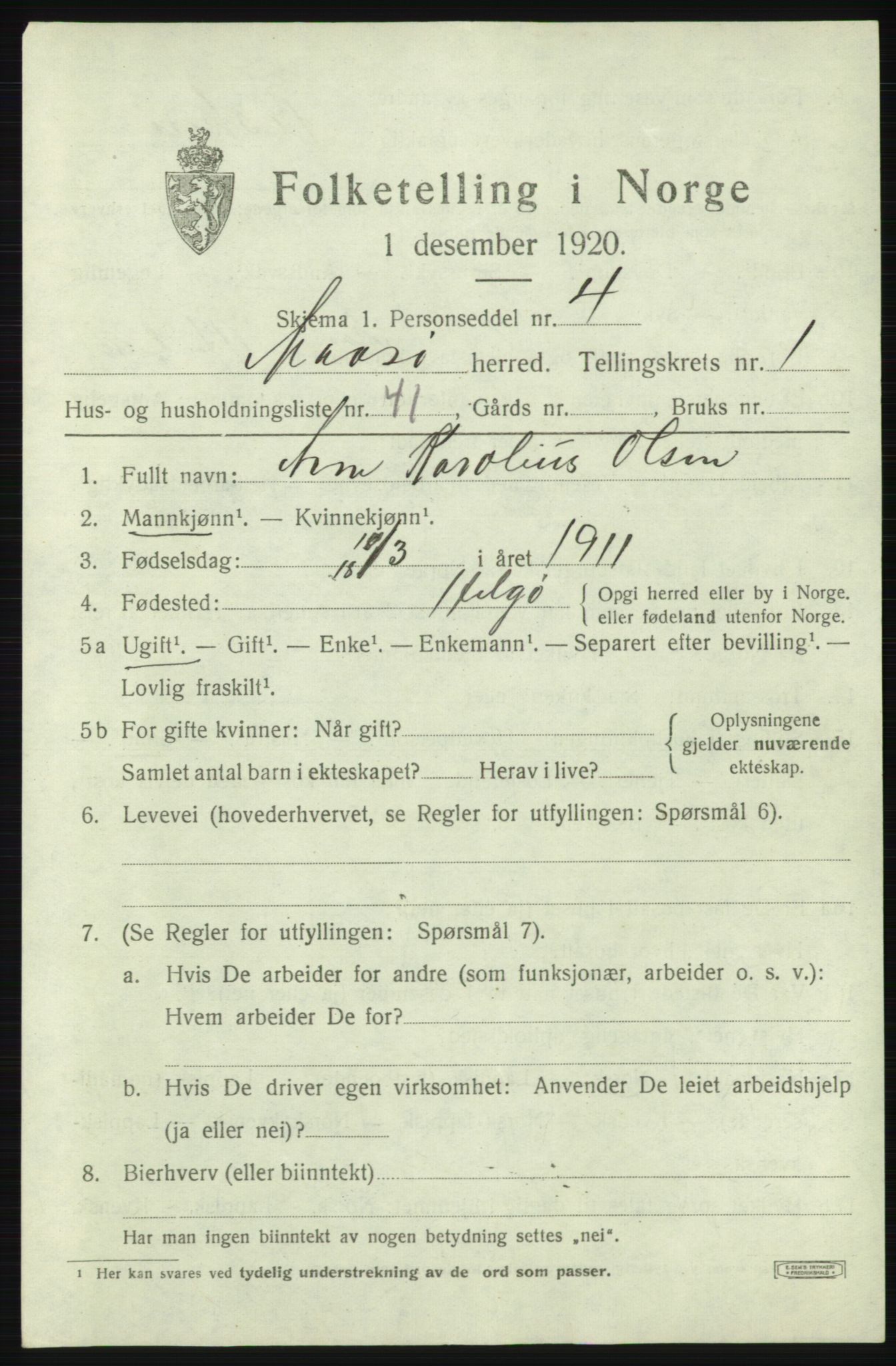 SATØ, 1920 census for Måsøy, 1920, p. 1268