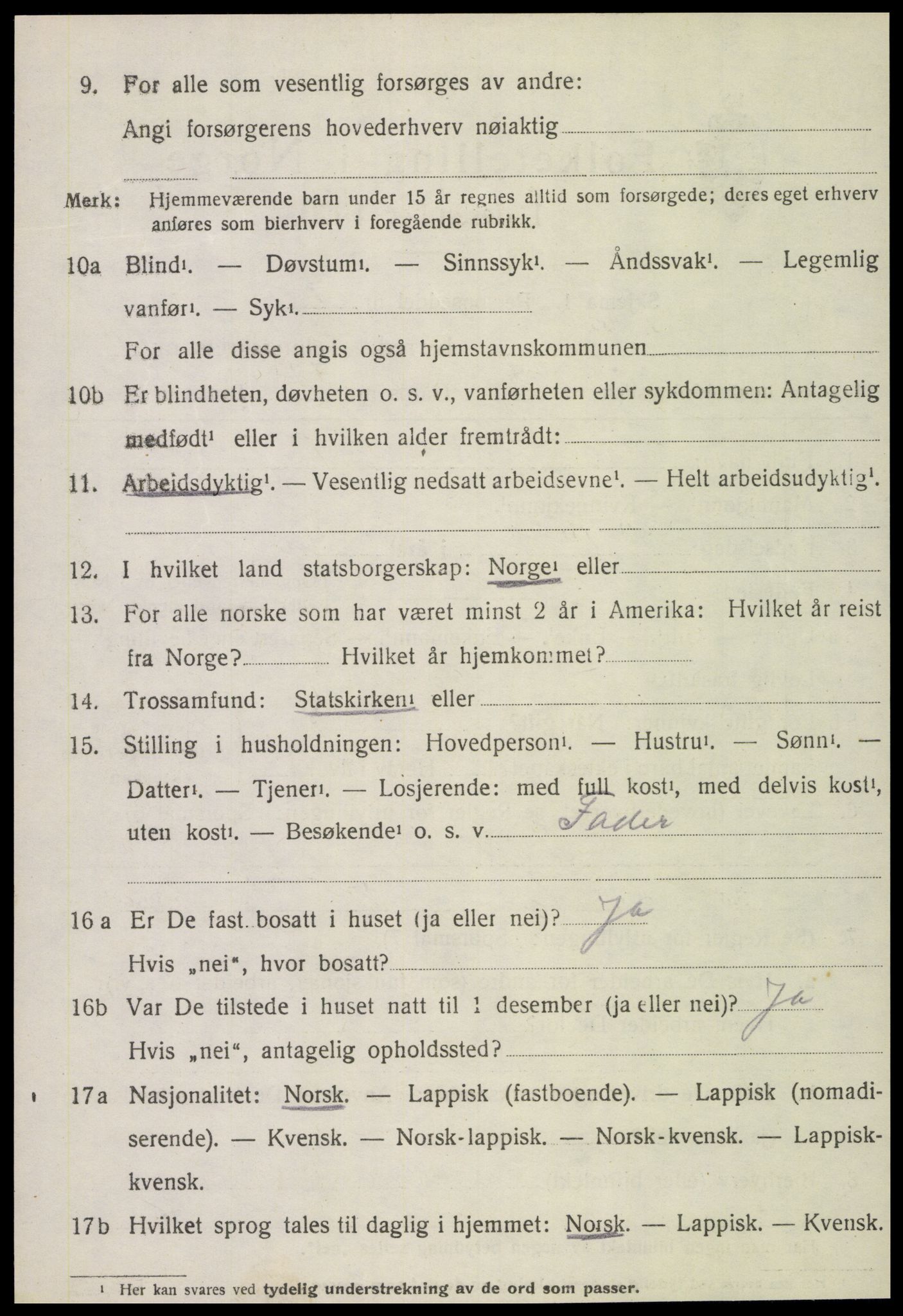 SAT, 1920 census for Vikna, 1920, p. 7300