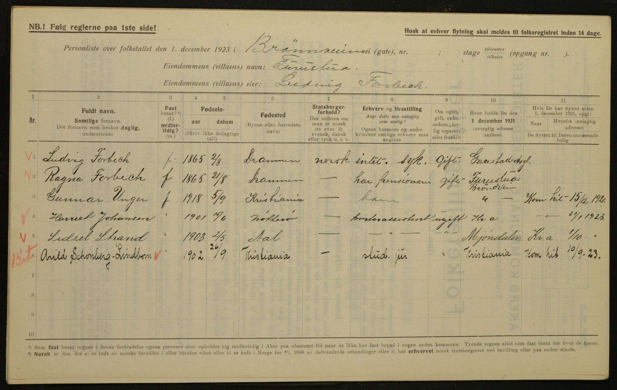 , Municipal Census 1923 for Aker, 1923, p. 771