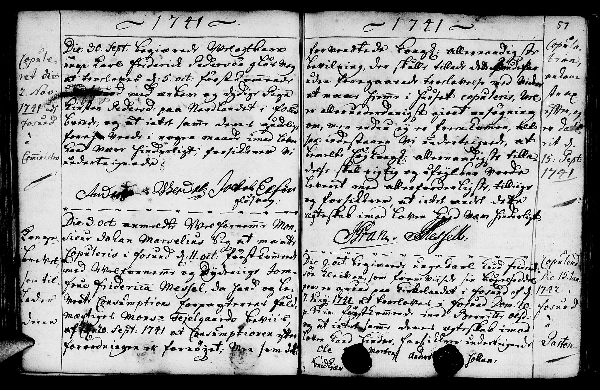 Ministerialprotokoller, klokkerbøker og fødselsregistre - Møre og Romsdal, AV/SAT-A-1454/568/L0792: Parish register (official) no. 568A01, 1737-1749, p. 56-57