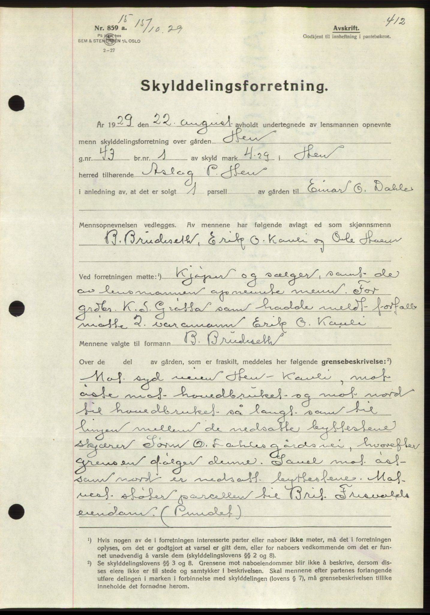 Romsdal sorenskriveri, AV/SAT-A-4149/1/2/2C/L0056: Mortgage book no. 50, 1929-1929, Deed date: 15.10.1929