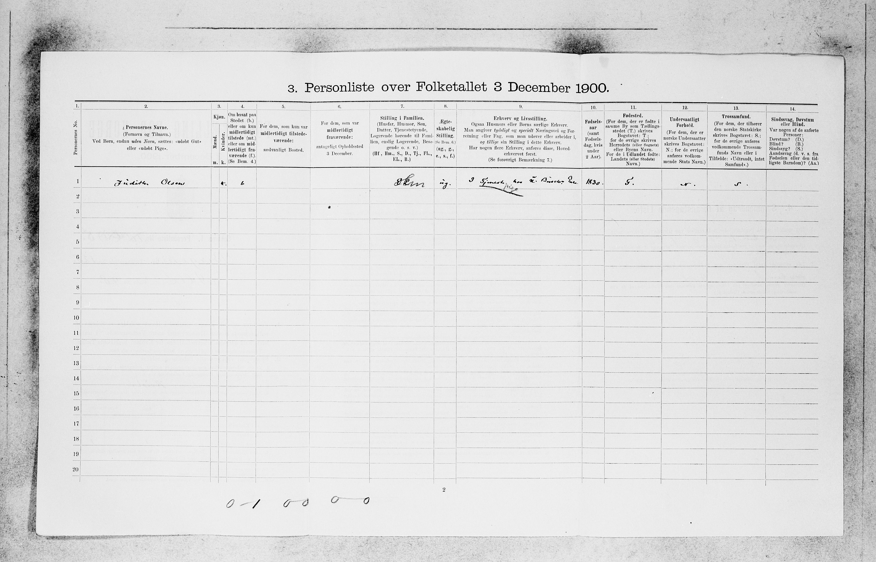 SAB, 1900 census for Bergen, 1900, p. 26506