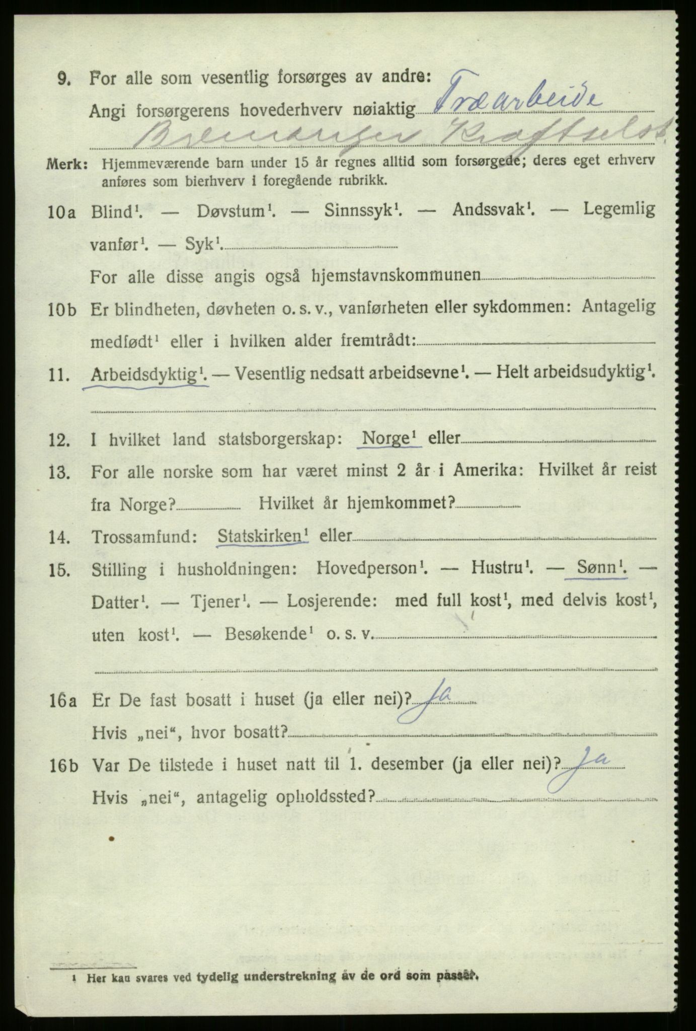 SAB, 1920 census for Bremanger, 1920, p. 6901