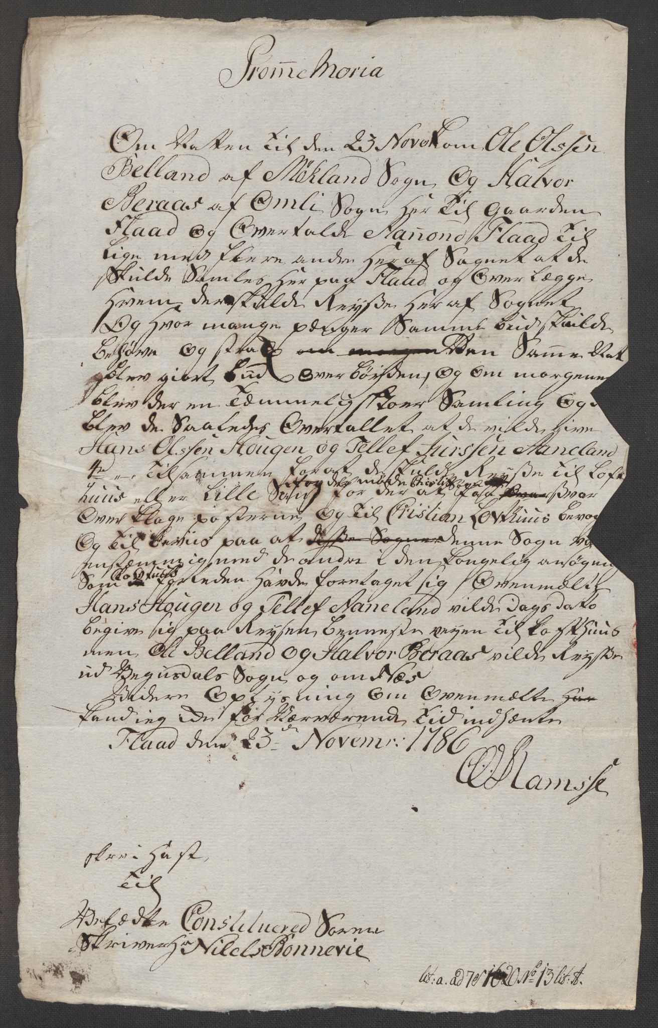 Danske Kanselli, Skapsaker, AV/RA-EA-4061/F/L0095: Skap 16, pakke 7 I, 1785-1786, p. 162