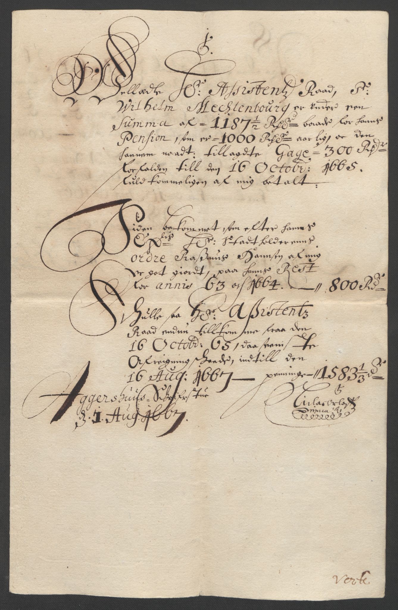 Rentekammeret inntil 1814, Reviderte regnskaper, Stiftamtstueregnskaper, Landkommissariatet på Akershus og Akershus stiftamt, RA/EA-5869/R/Rb/L0042: Akershus stiftamt, 1664-1666