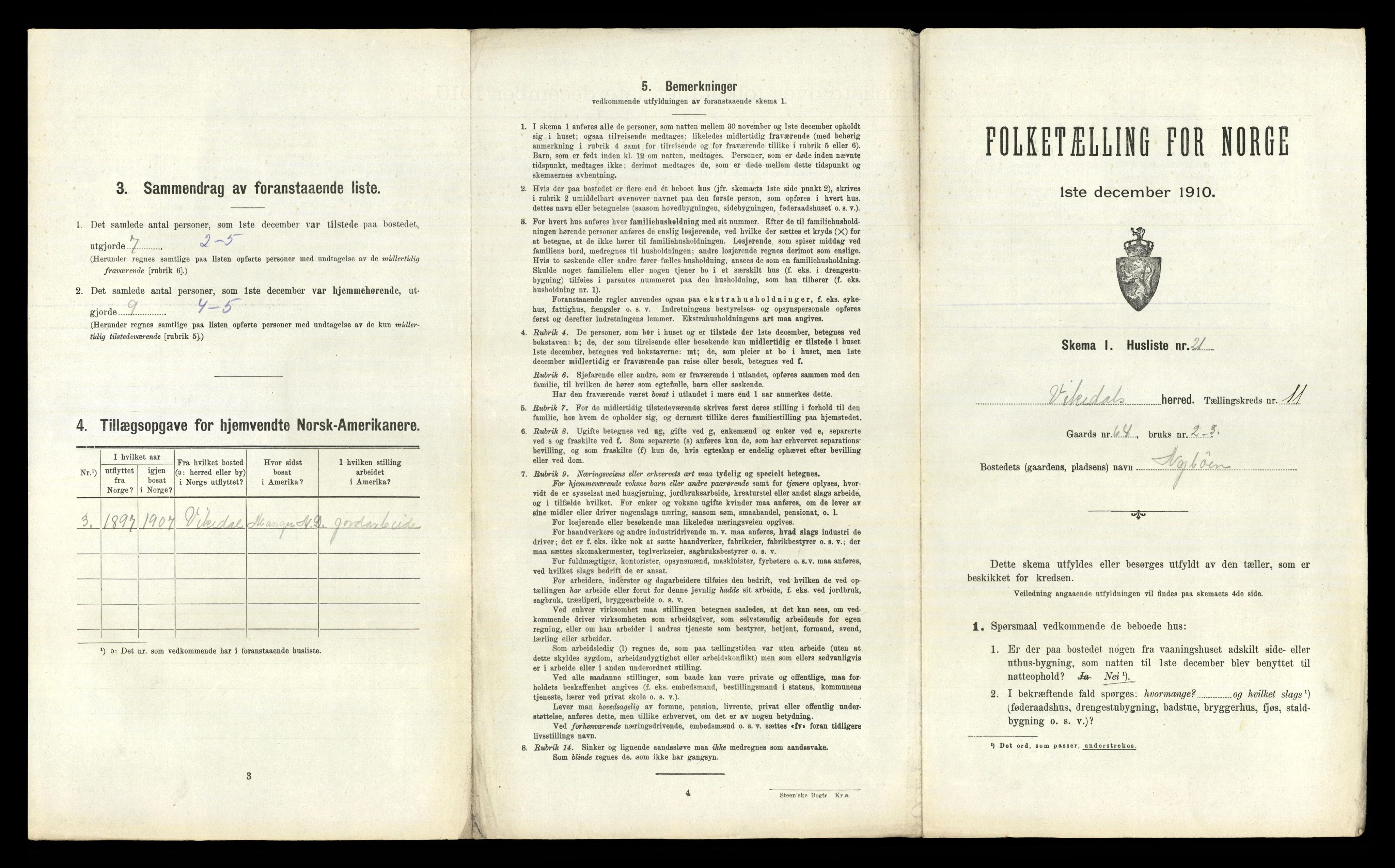 RA, 1910 census for Vikedal, 1910, p. 773