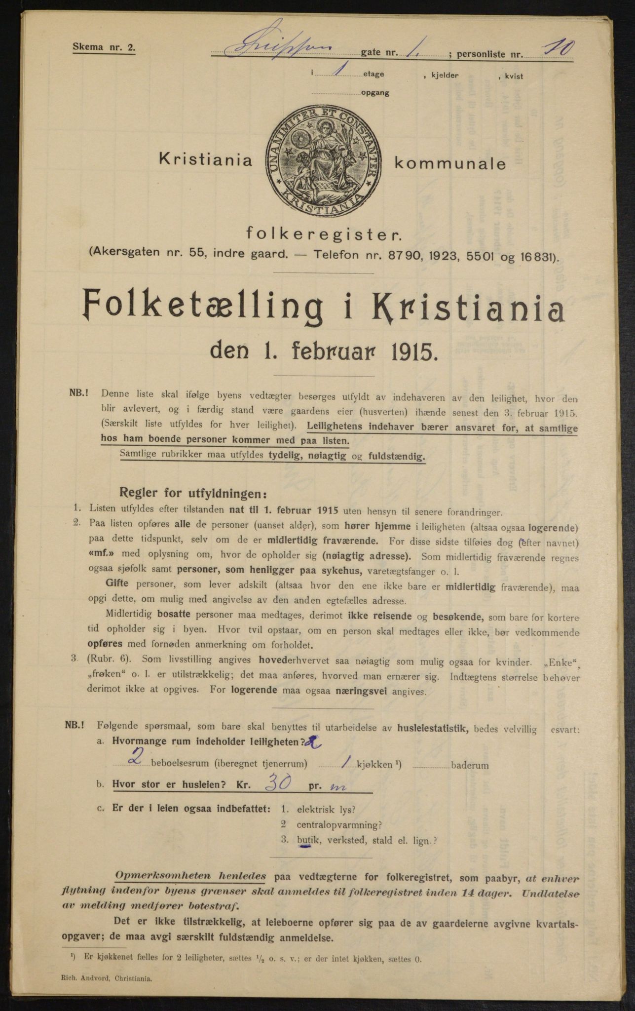 OBA, Municipal Census 1915 for Kristiania, 1915, p. 97842