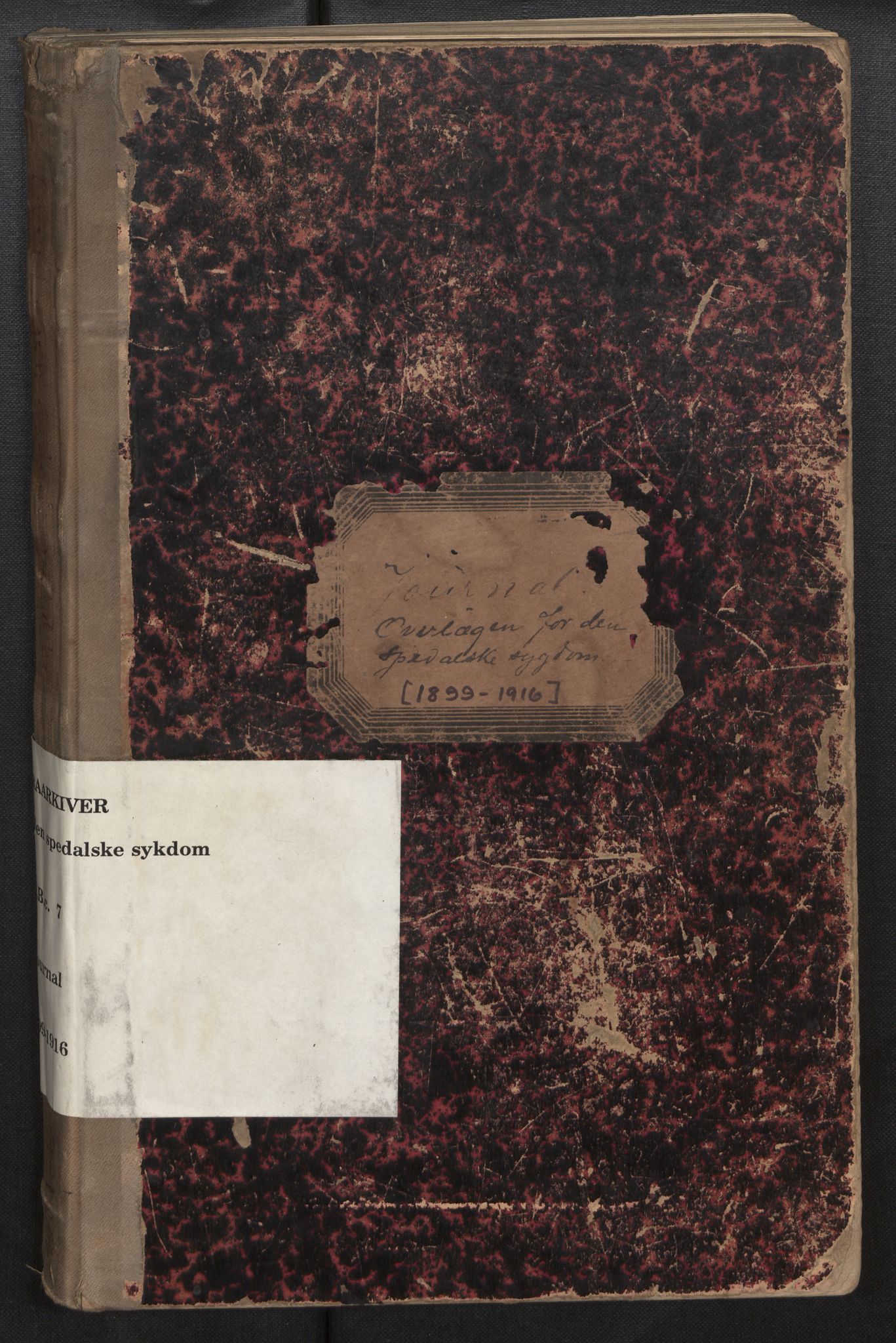 Lepraarkiver - Overlegen for den spedalske sykdom, AV/SAB-A-61001/B.c/L0007: Journal, 1899-1916