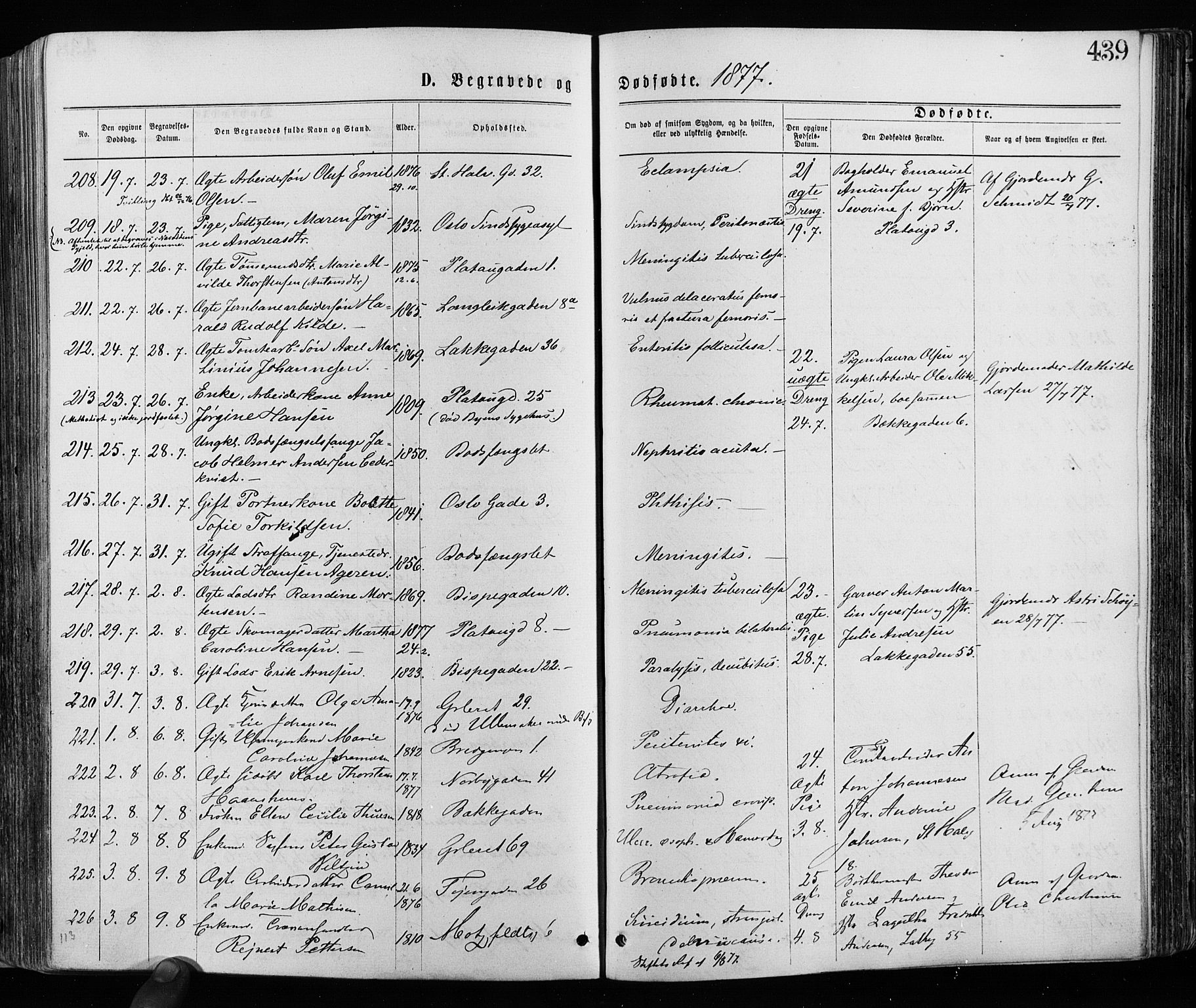 Grønland prestekontor Kirkebøker, AV/SAO-A-10848/F/Fa/L0005: Parish register (official) no. 5, 1869-1880, p. 439