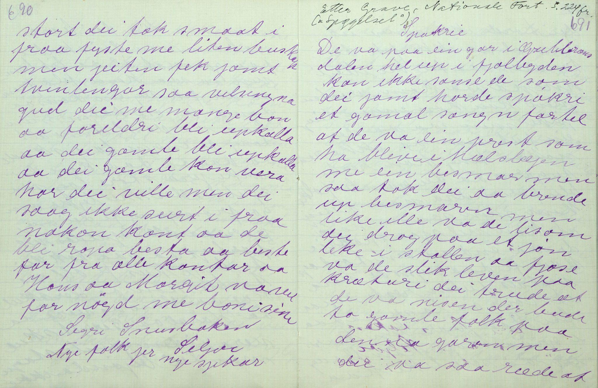 Rikard Berge, TEMU/TGM-A-1003/F/L0011/0011: 381-399 / 391 Oppskrifter av Gunnhild Kivle, 1918-1919, p. 690-691