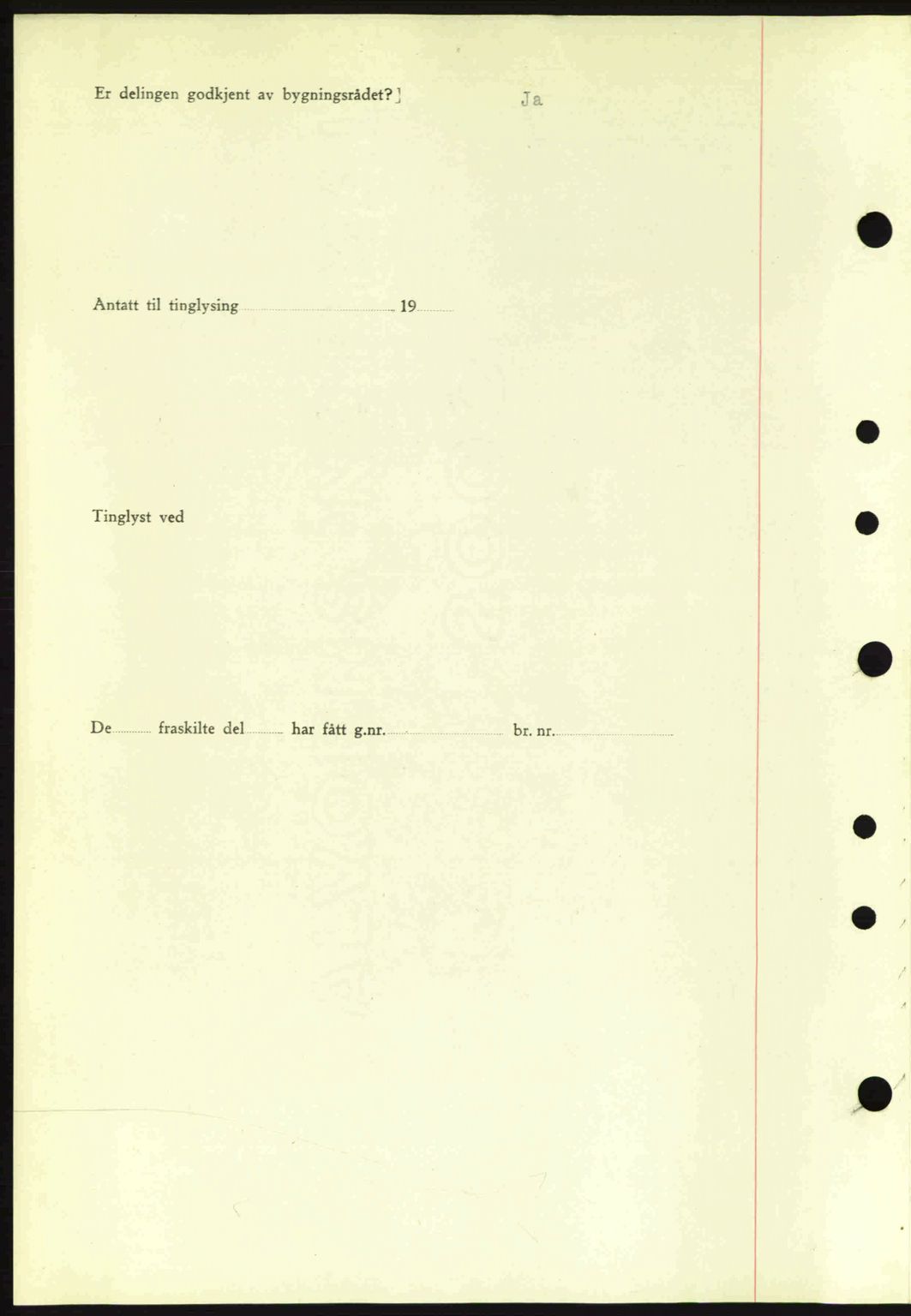 Moss sorenskriveri, SAO/A-10168: Mortgage book no. A9, 1941-1942, Diary no: : 1990/1941