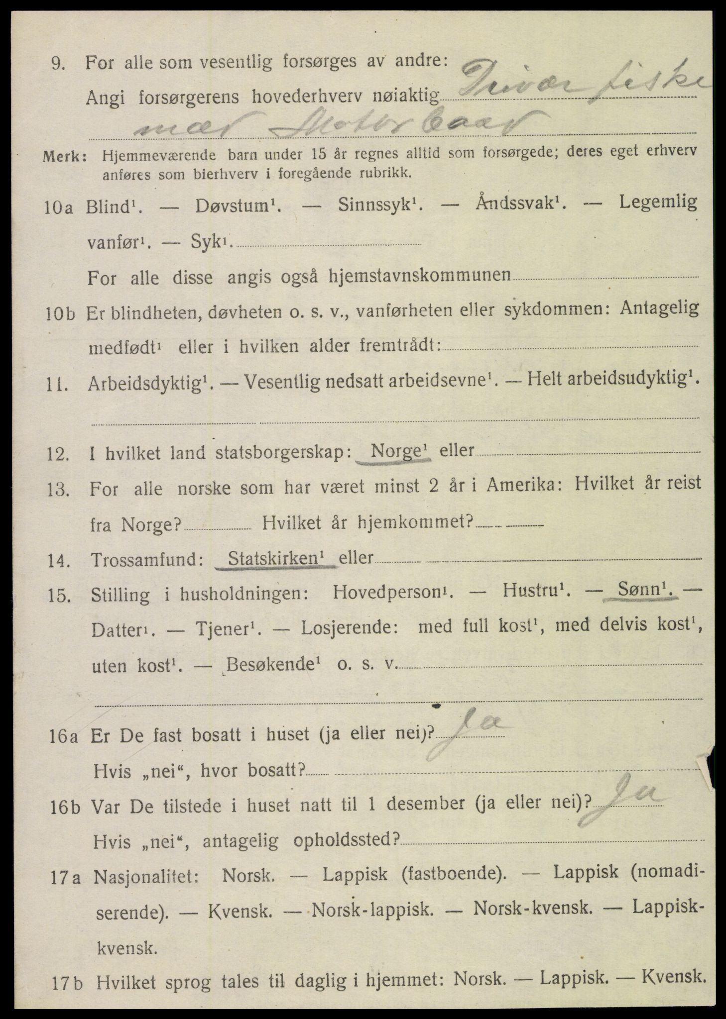 SAT, 1920 census for Leirfjord, 1920, p. 1408