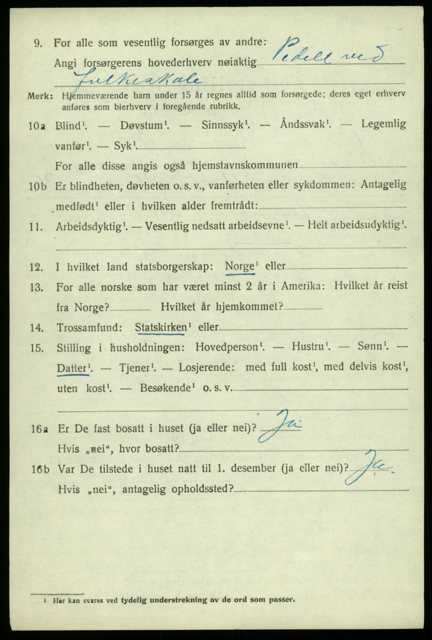 SAB, 1920 census for Samnanger, 1920, p. 2984