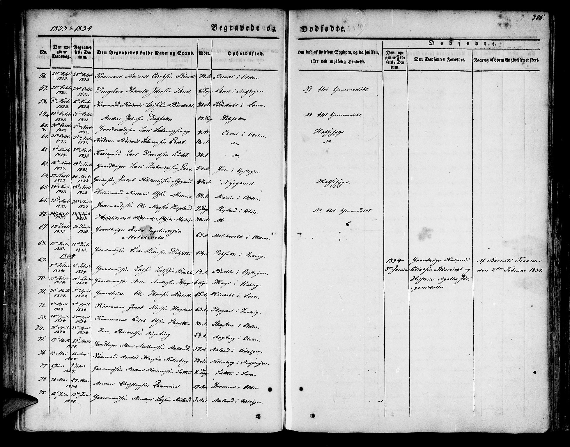 Innvik sokneprestembete, AV/SAB-A-80501: Parish register (official) no. A 4II, 1832-1846, p. 385