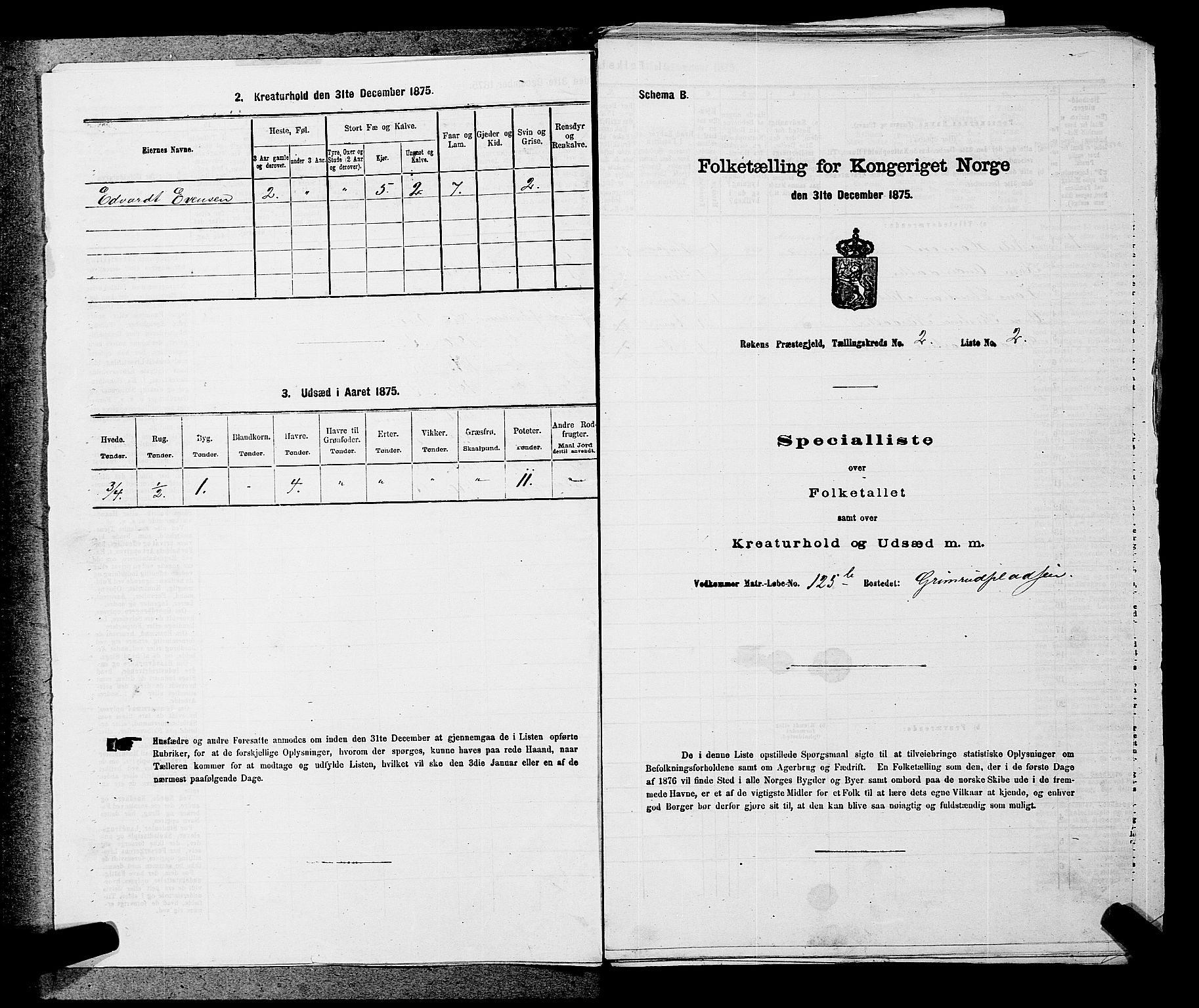 SAKO, 1875 census for 0627P Røyken, 1875, p. 182