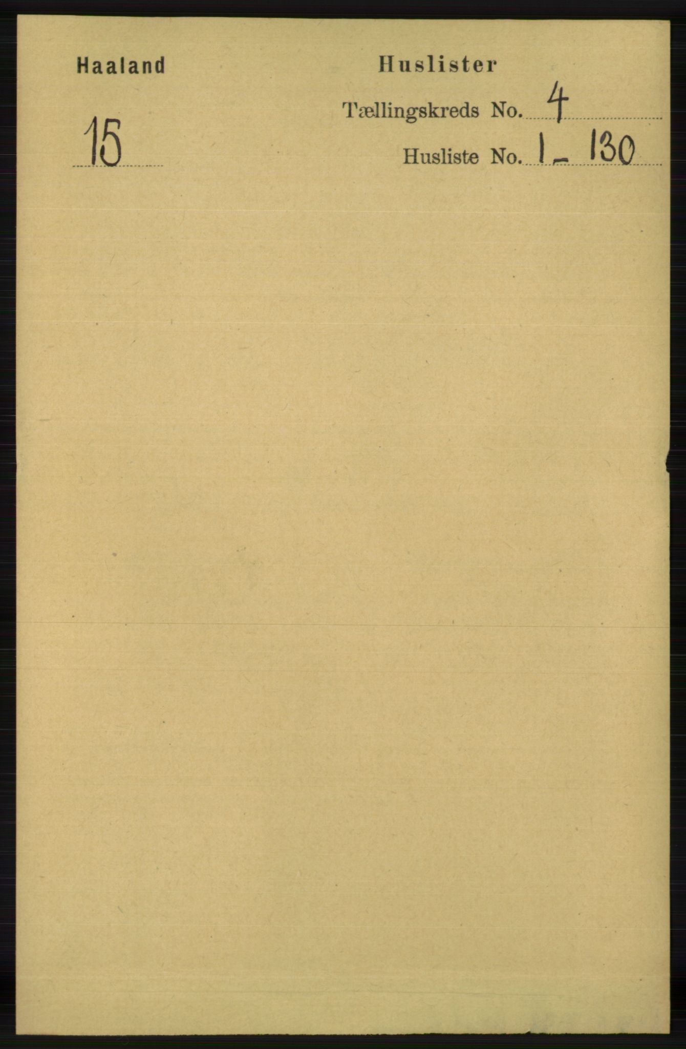 RA, 1891 census for 1124 Haaland, 1891, p. 2283