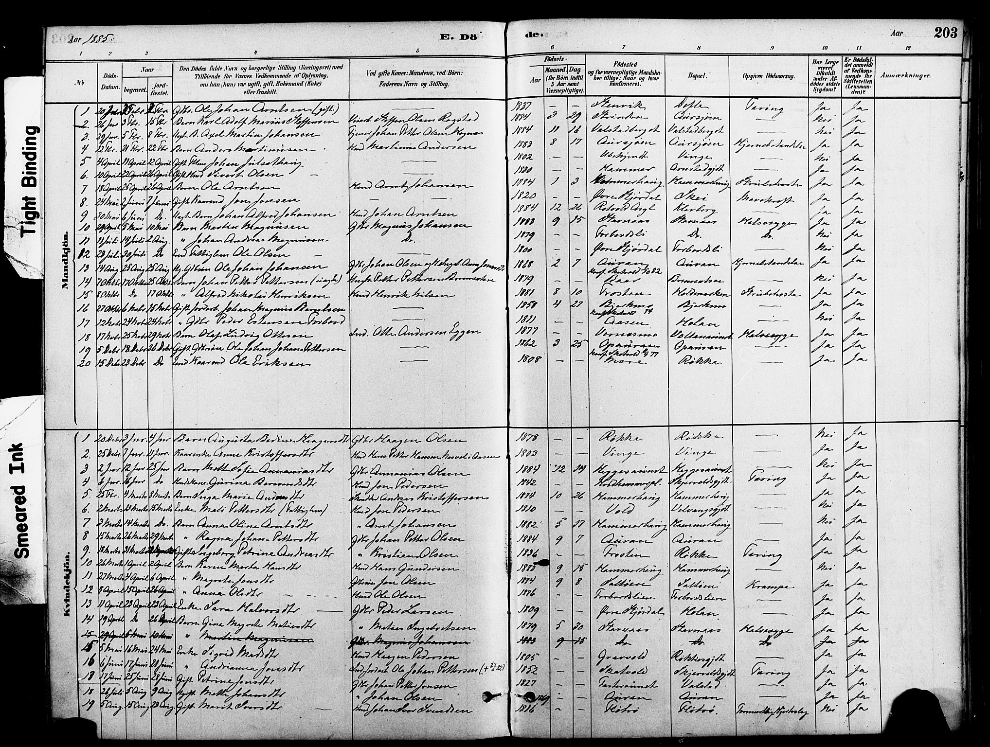 Ministerialprotokoller, klokkerbøker og fødselsregistre - Nord-Trøndelag, SAT/A-1458/712/L0100: Parish register (official) no. 712A01, 1880-1900, p. 203