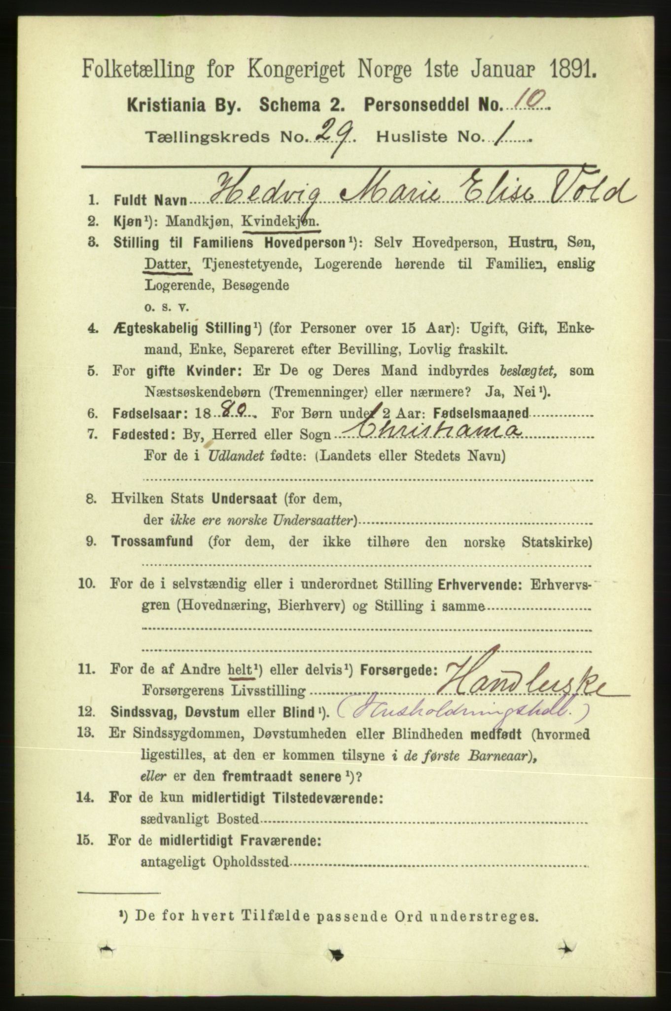 RA, 1891 census for 0301 Kristiania, 1891, p. 14894