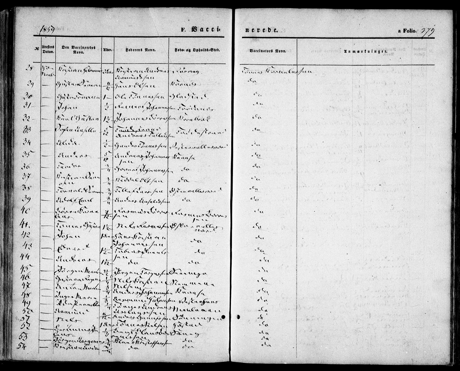 Høvåg sokneprestkontor, SAK/1111-0025/F/Fa/L0004: Parish register (official) no. A 4, 1859-1877, p. 379