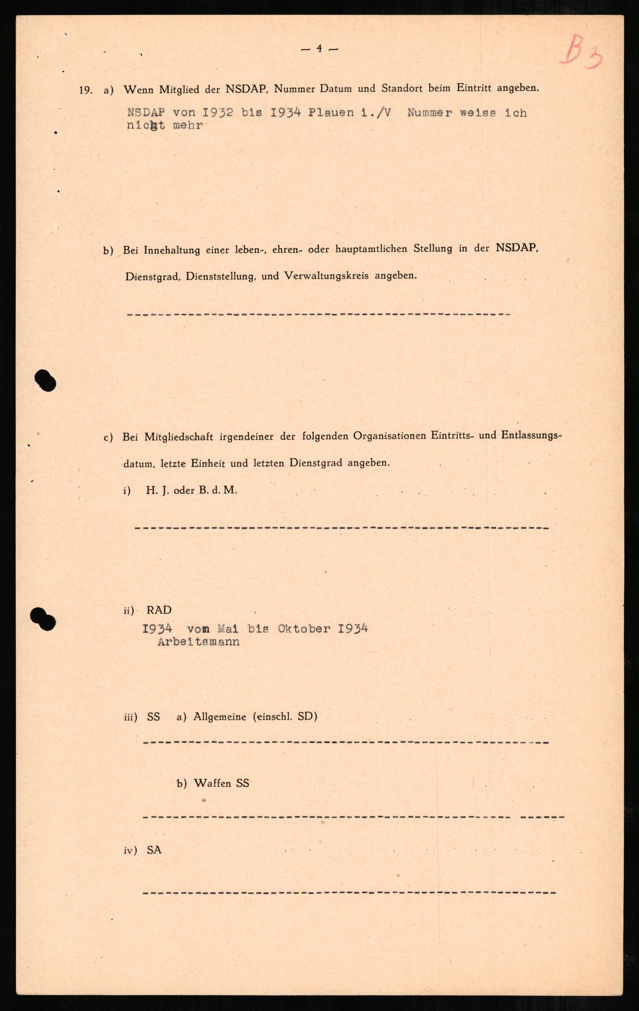 Forsvaret, Forsvarets overkommando II, RA/RAFA-3915/D/Db/L0002: CI Questionaires. Tyske okkupasjonsstyrker i Norge. Tyskere., 1945-1946, p. 604