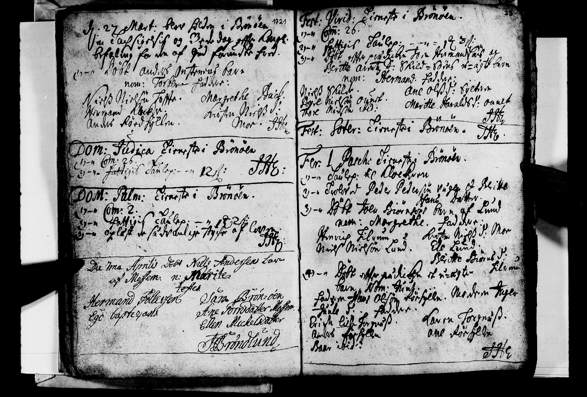 Ministerialprotokoller, klokkerbøker og fødselsregistre - Nordland, AV/SAT-A-1459/813/L0194: Parish register (official) no. 813A04, 1719-1758, p. 23