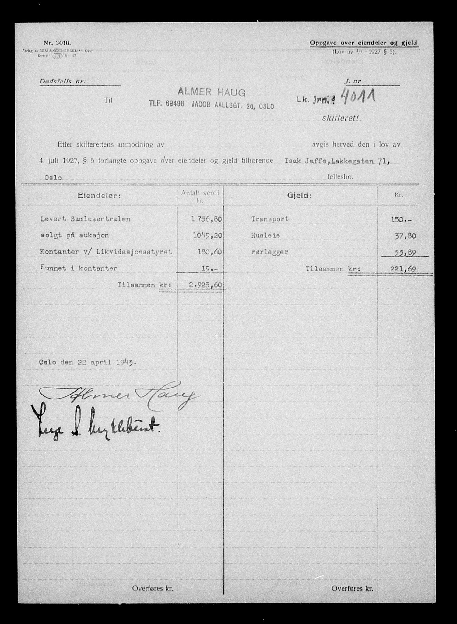 Justisdepartementet, Tilbakeføringskontoret for inndratte formuer, AV/RA-S-1564/H/Hc/Hcc/L0947: --, 1945-1947, p. 18