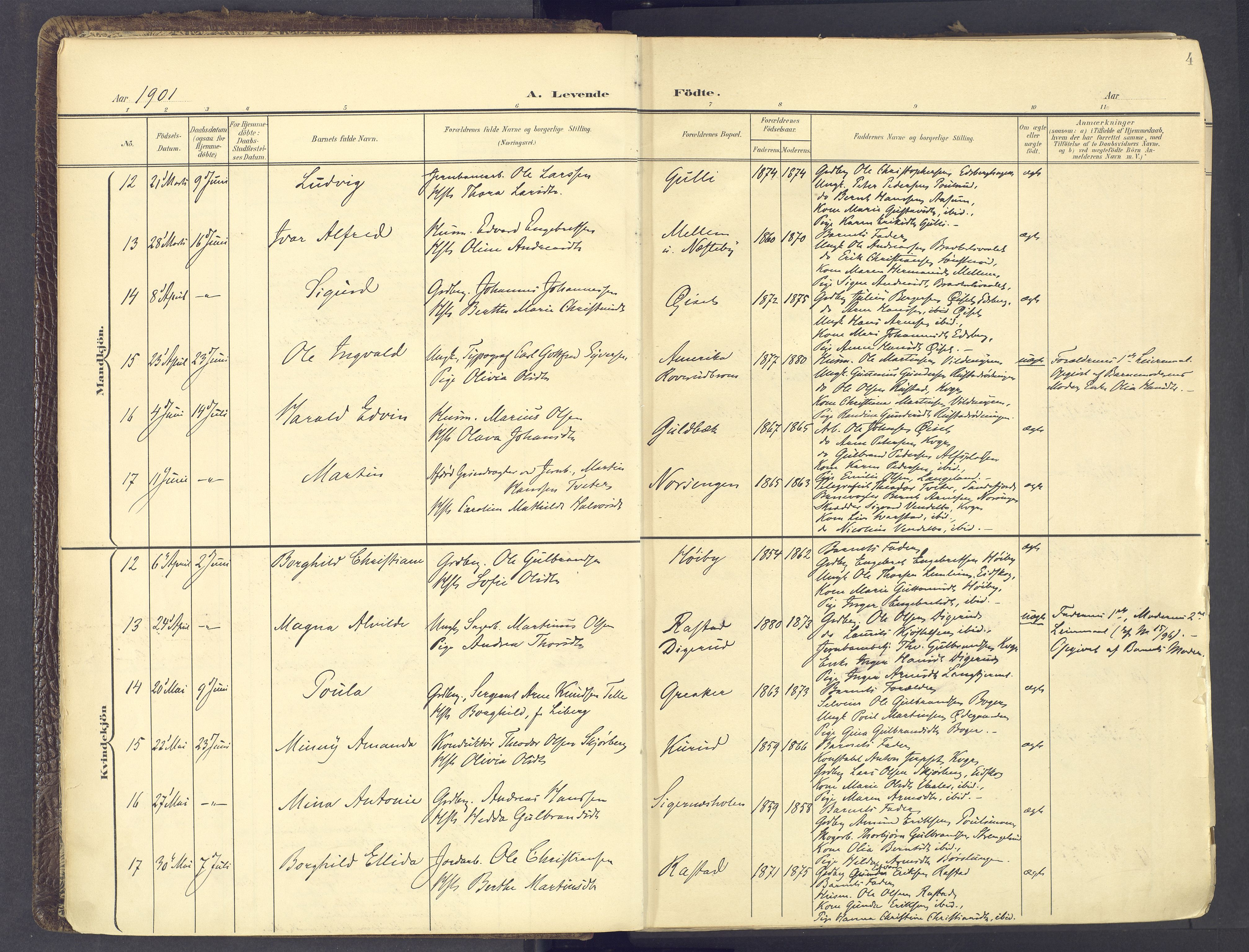 Vinger prestekontor, AV/SAH-PREST-024/H/Ha/Haa/L0017: Parish register (official) no. 17, 1901-1927, p. 4