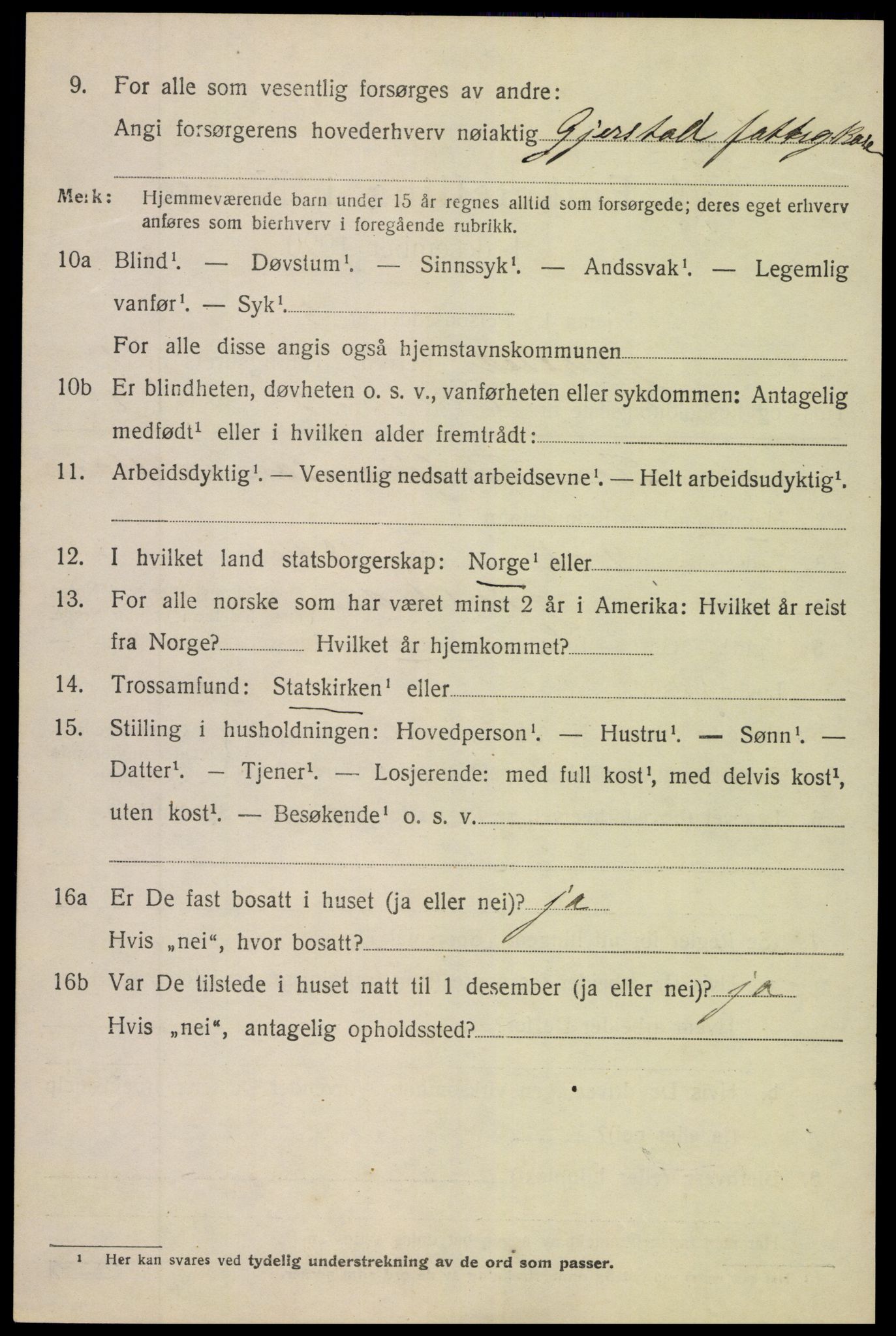 SAK, 1920 census for Gjerstad, 1920, p. 934