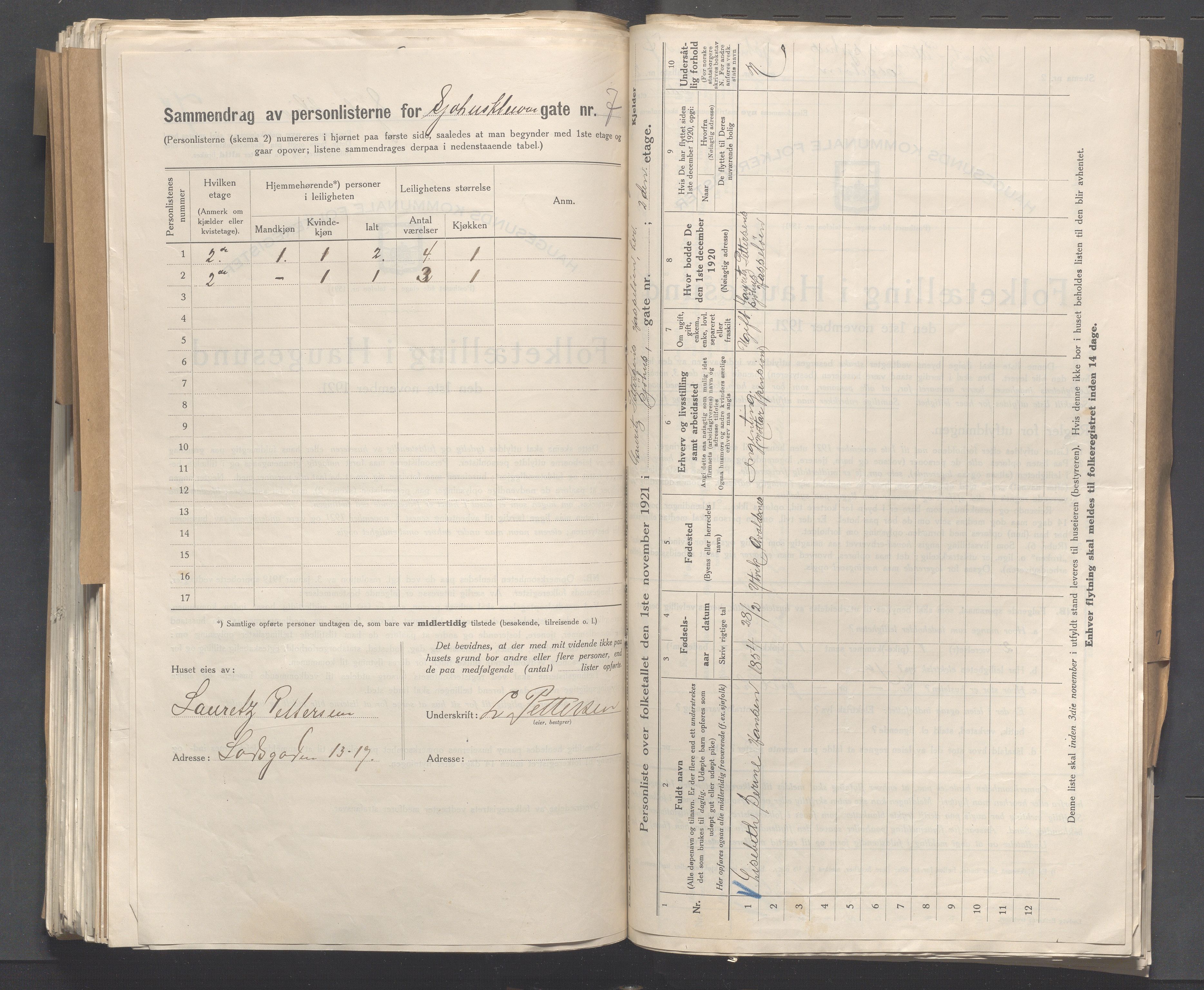 IKAR, Local census 1.11.1921 for Haugesund, 1921, p. 6560