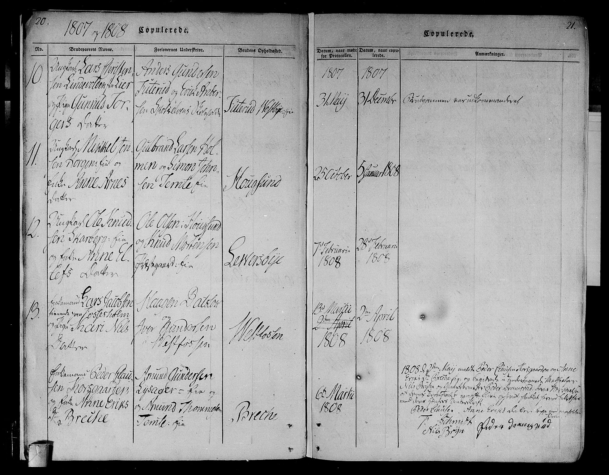 Eiker kirkebøker, SAKO/A-4/F/Fa/L0010: Parish register (official) no. I 10, 1806-1815, p. 20-21